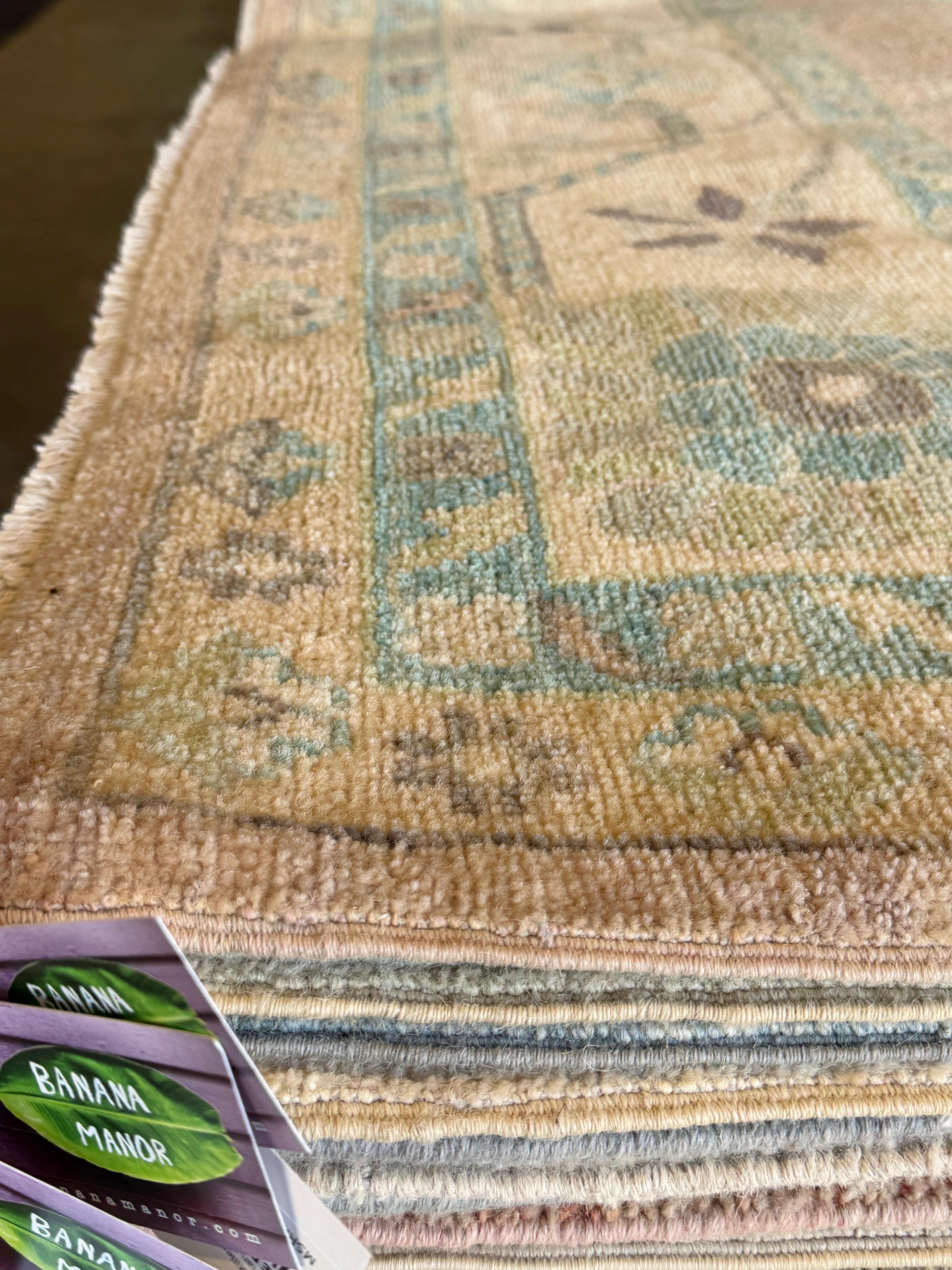 Meg Fink 8.10x11.11 Pink Afghani Whitewashed Oushak