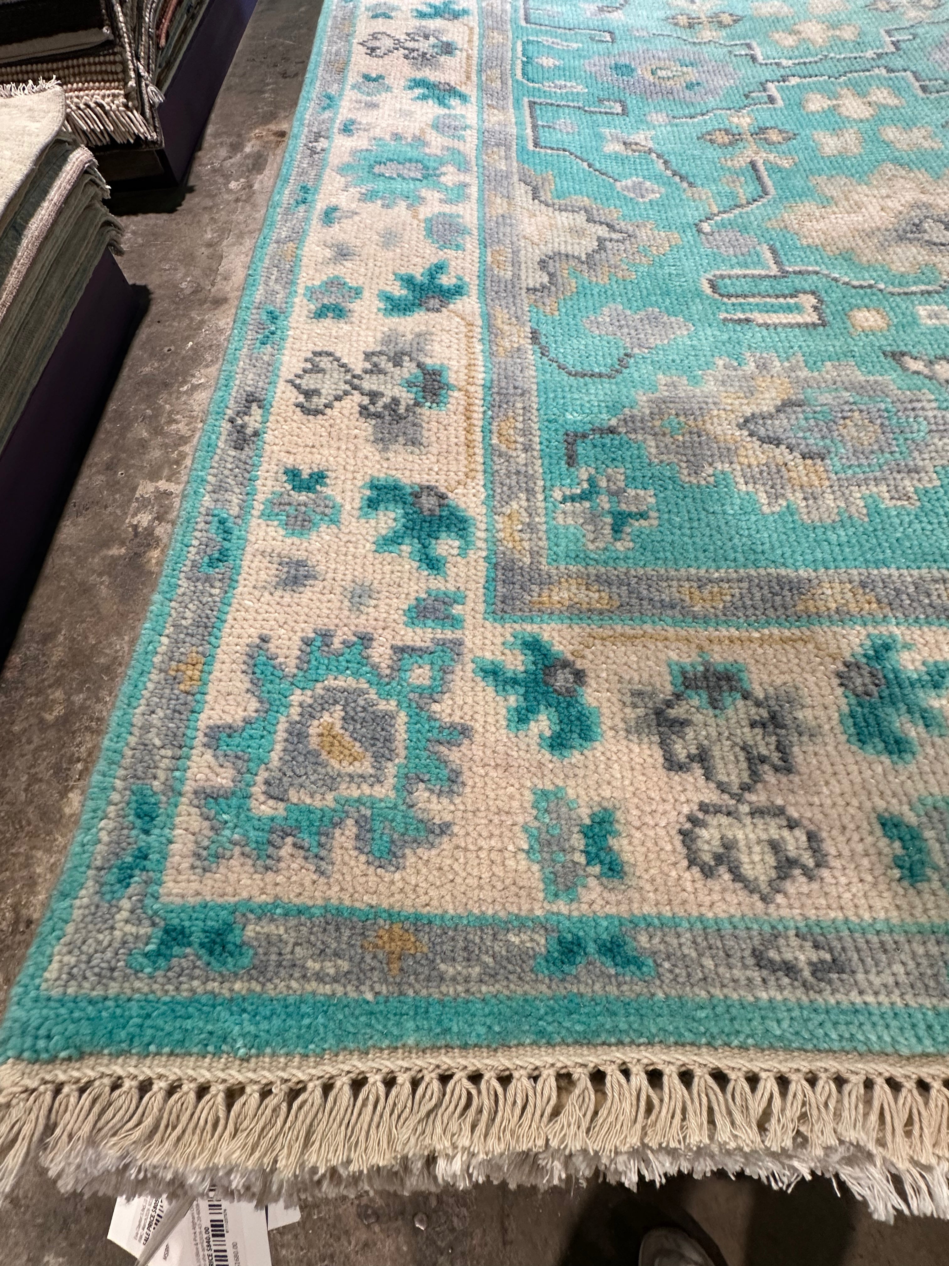 Tari Segal 4x6 Light Blue Hand-Knotted Oushak Rug