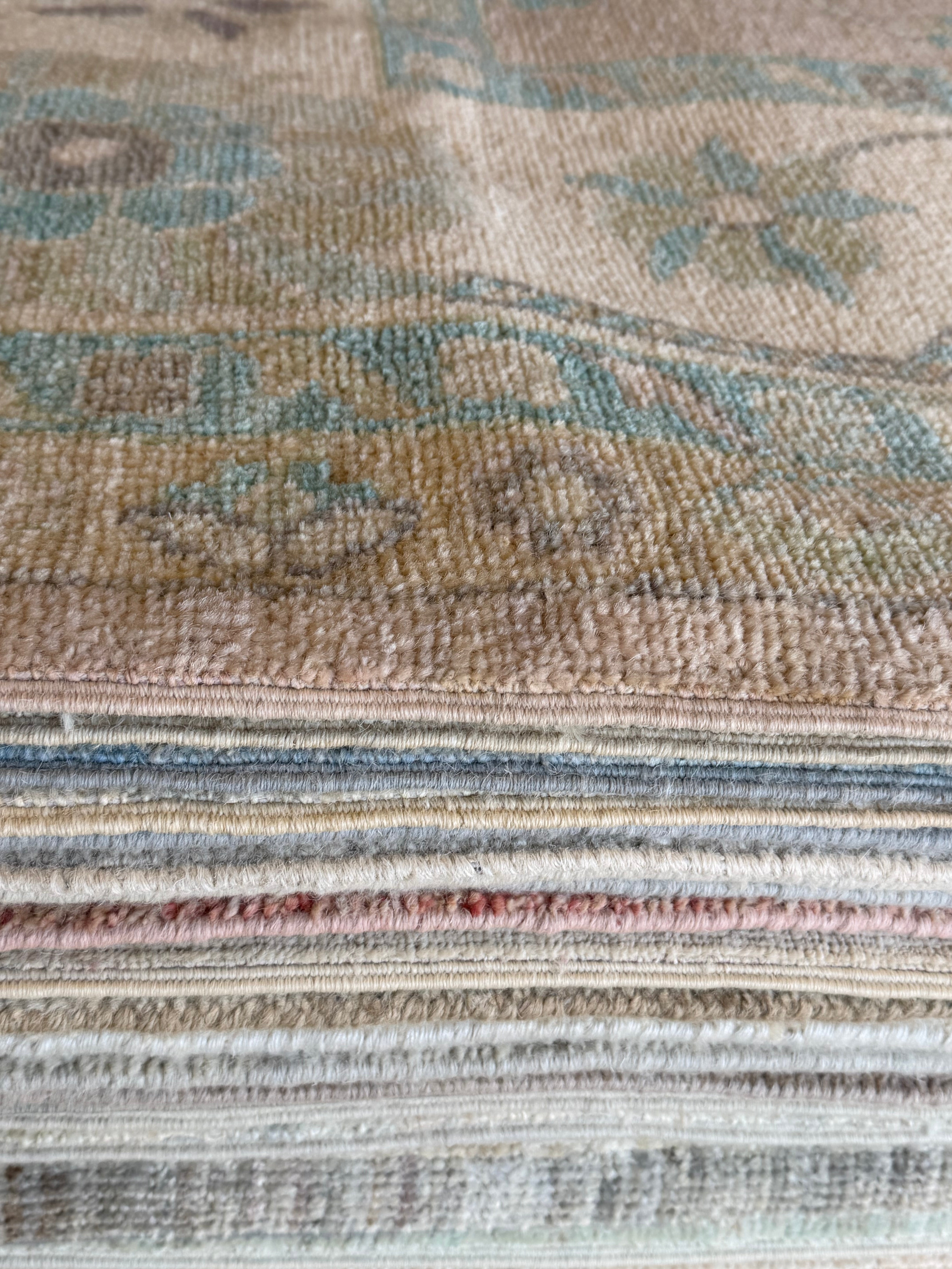 Meg Fink 8.10x11.11 Pink Afghani Whitewashed Oushak