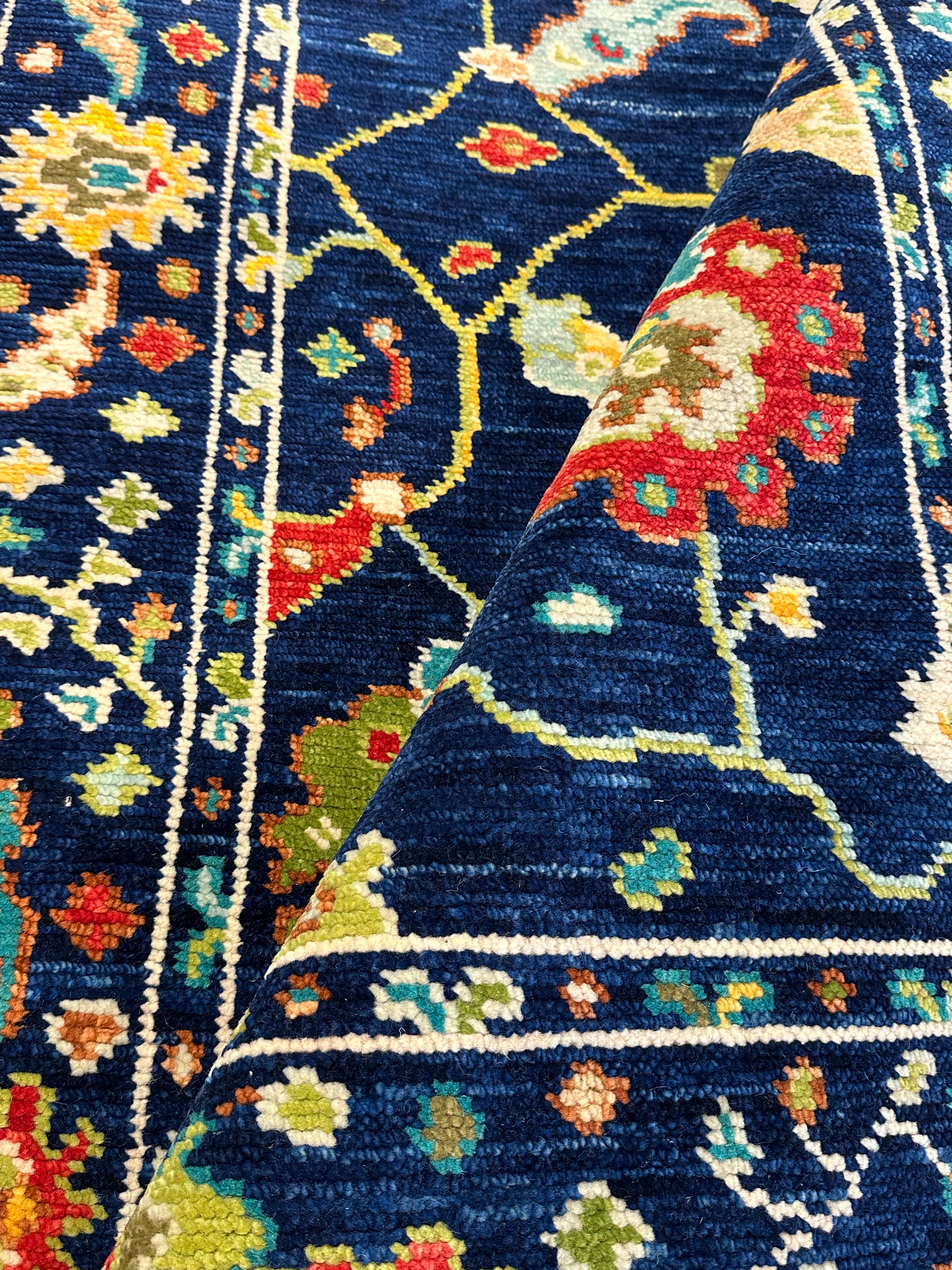 Josephine Breytspraak 4x6 Blue Hand-Knotted Oushak Rug