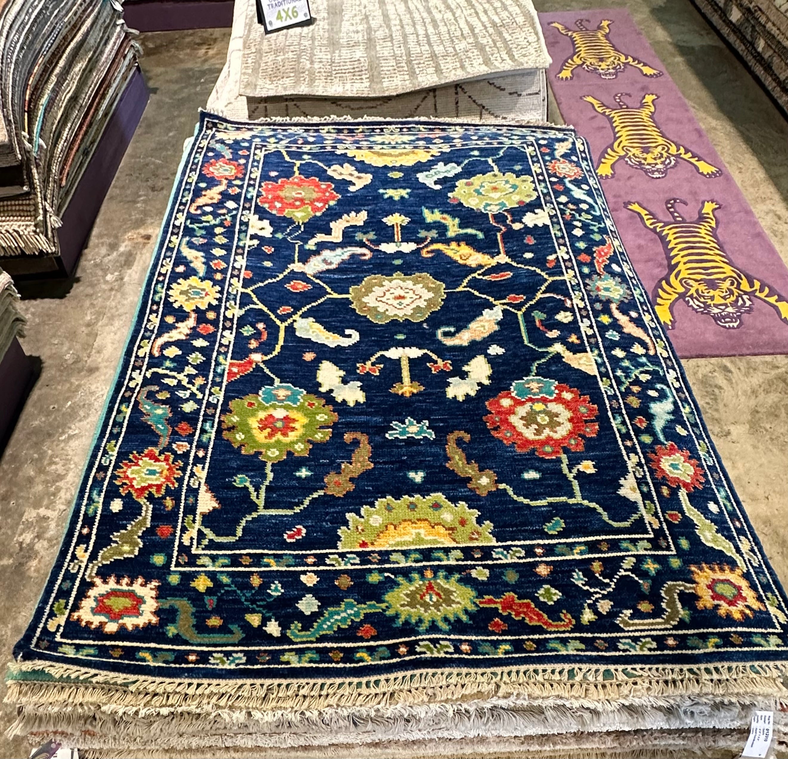Josephine Breytspraak 4x6 Blue Hand-Knotted Oushak Rug