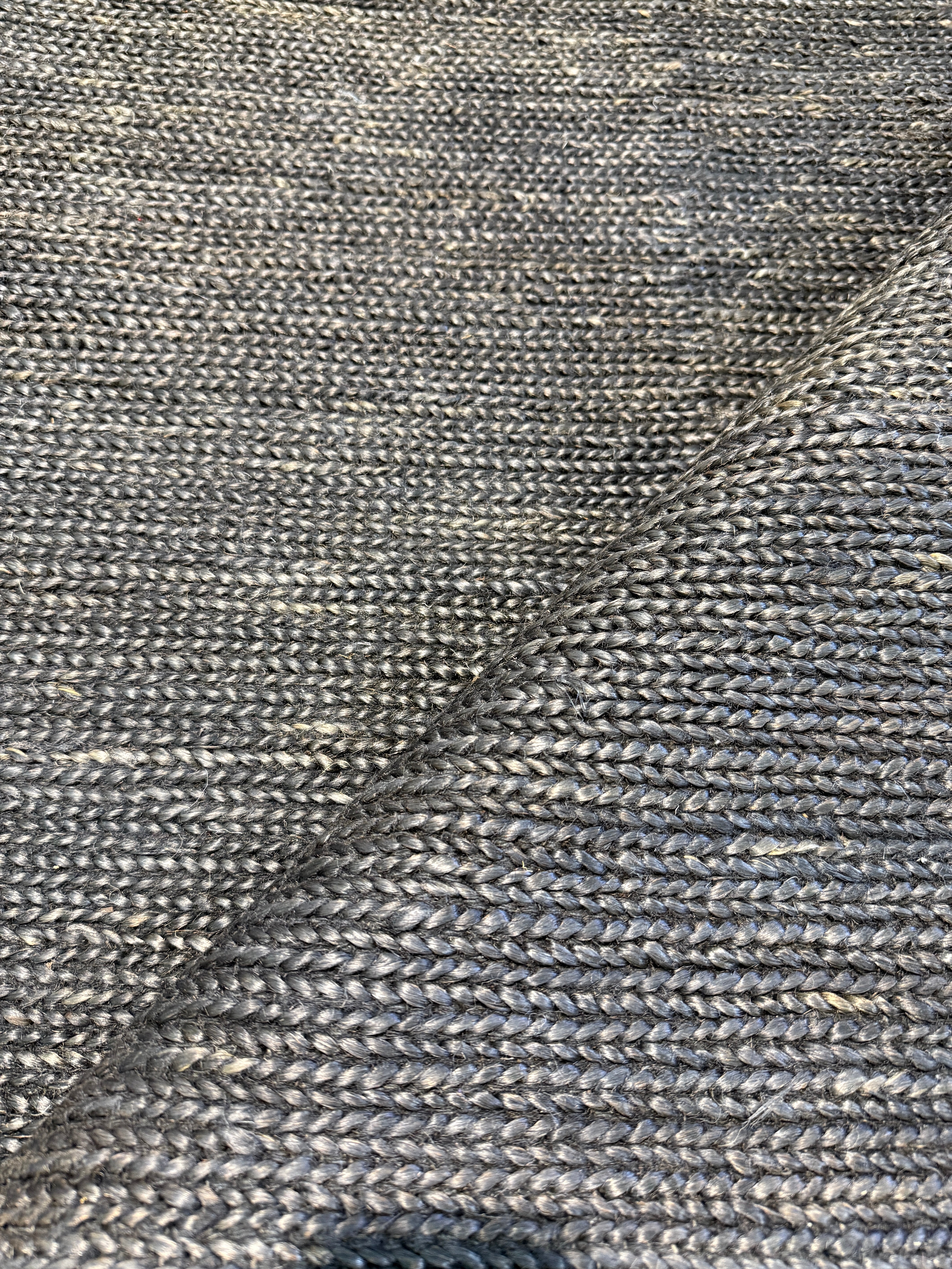 Stuart Largely Handwoven 4.6x6.6 Black Jute Rug