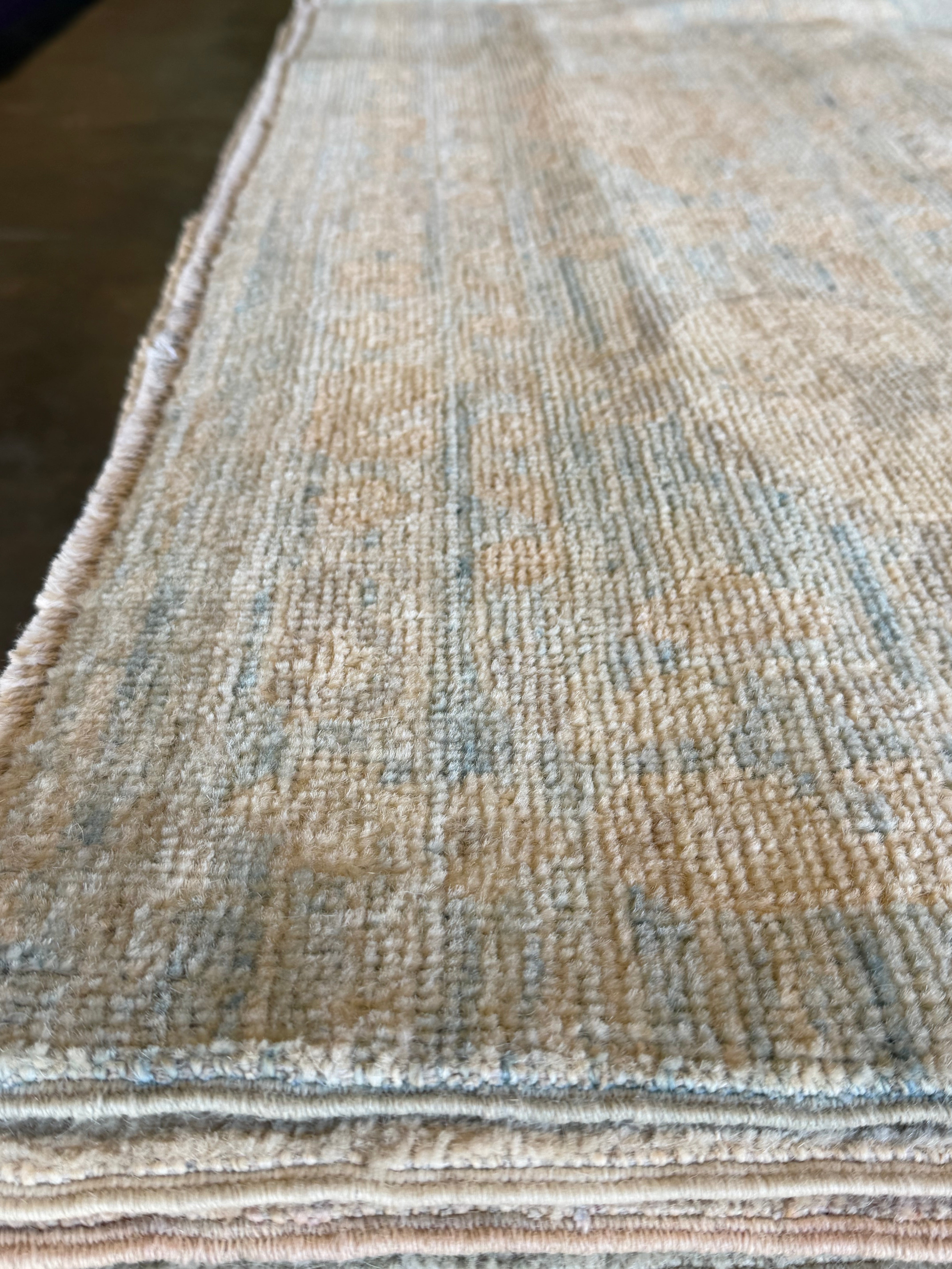 Kait Nemunaitis 9.1x11.11 Blue Afghani Whitewashed Oushak