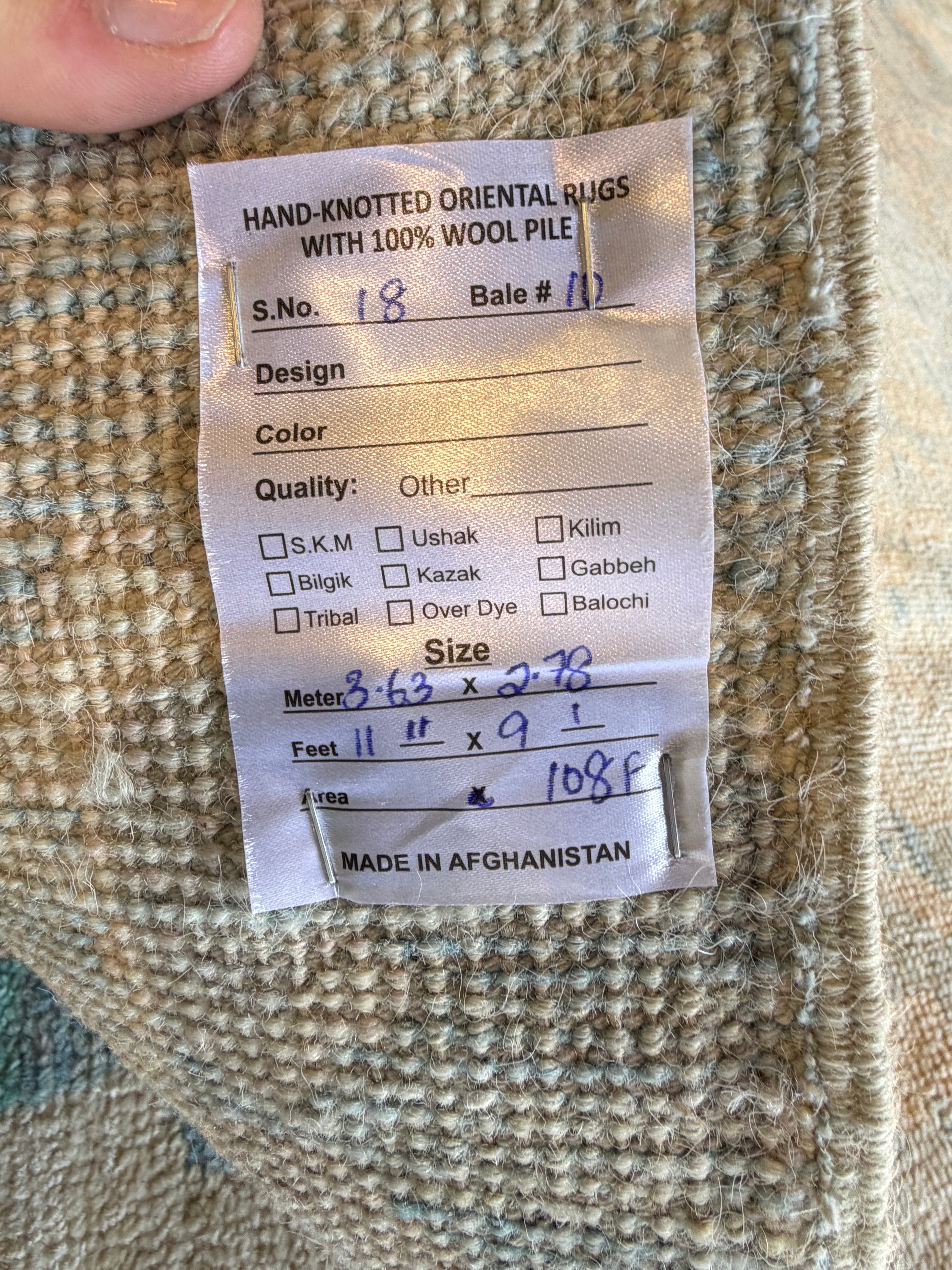 Kait Nemunaitis 9.1x11.11 Blue Afghani Whitewashed Oushak