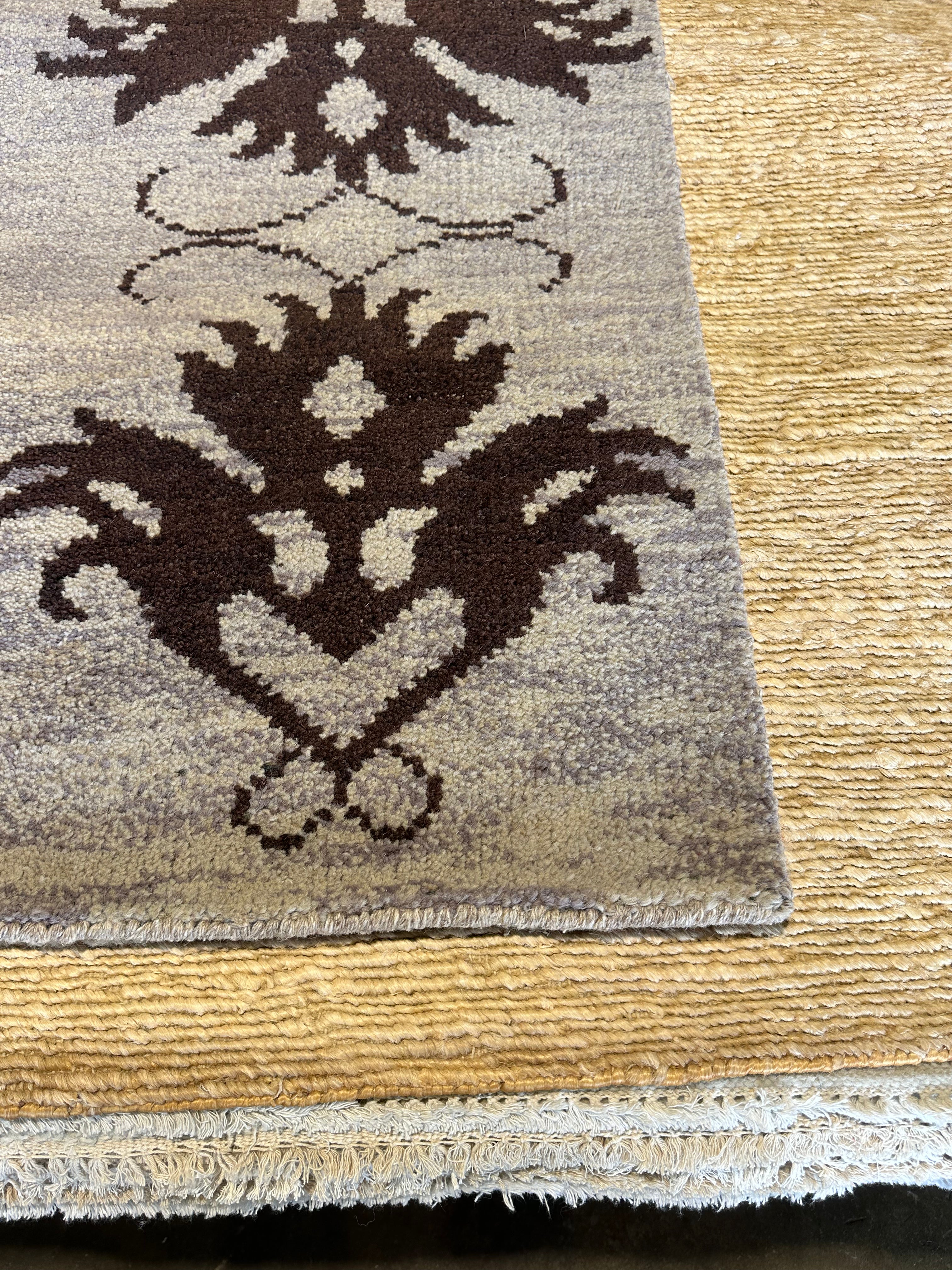 El Chido 4x11.6 Grey Hand-Knotted Modern Runner