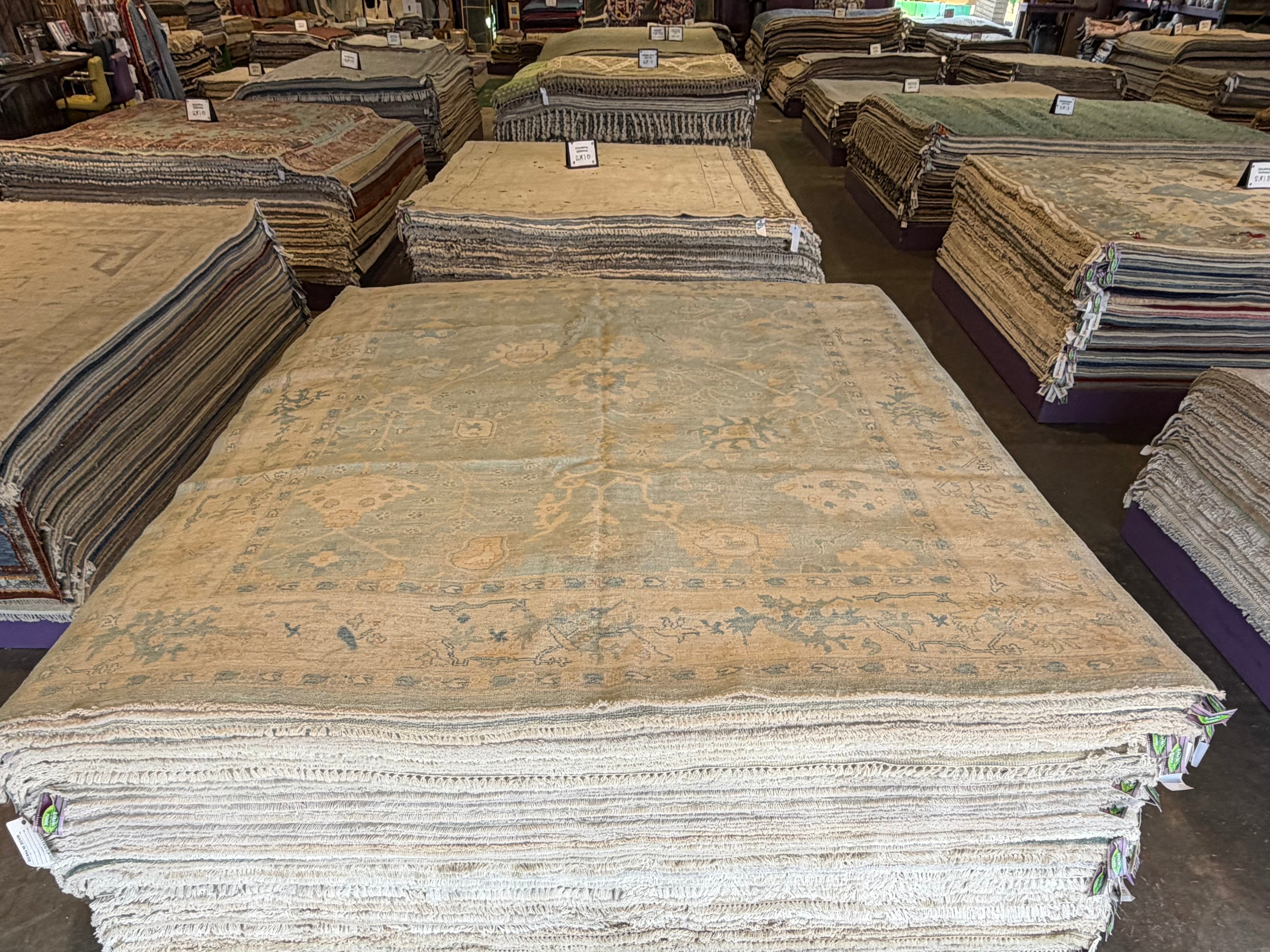 Ashley Suter 8.1x10 Blue Afghani Whitewashed Oushak