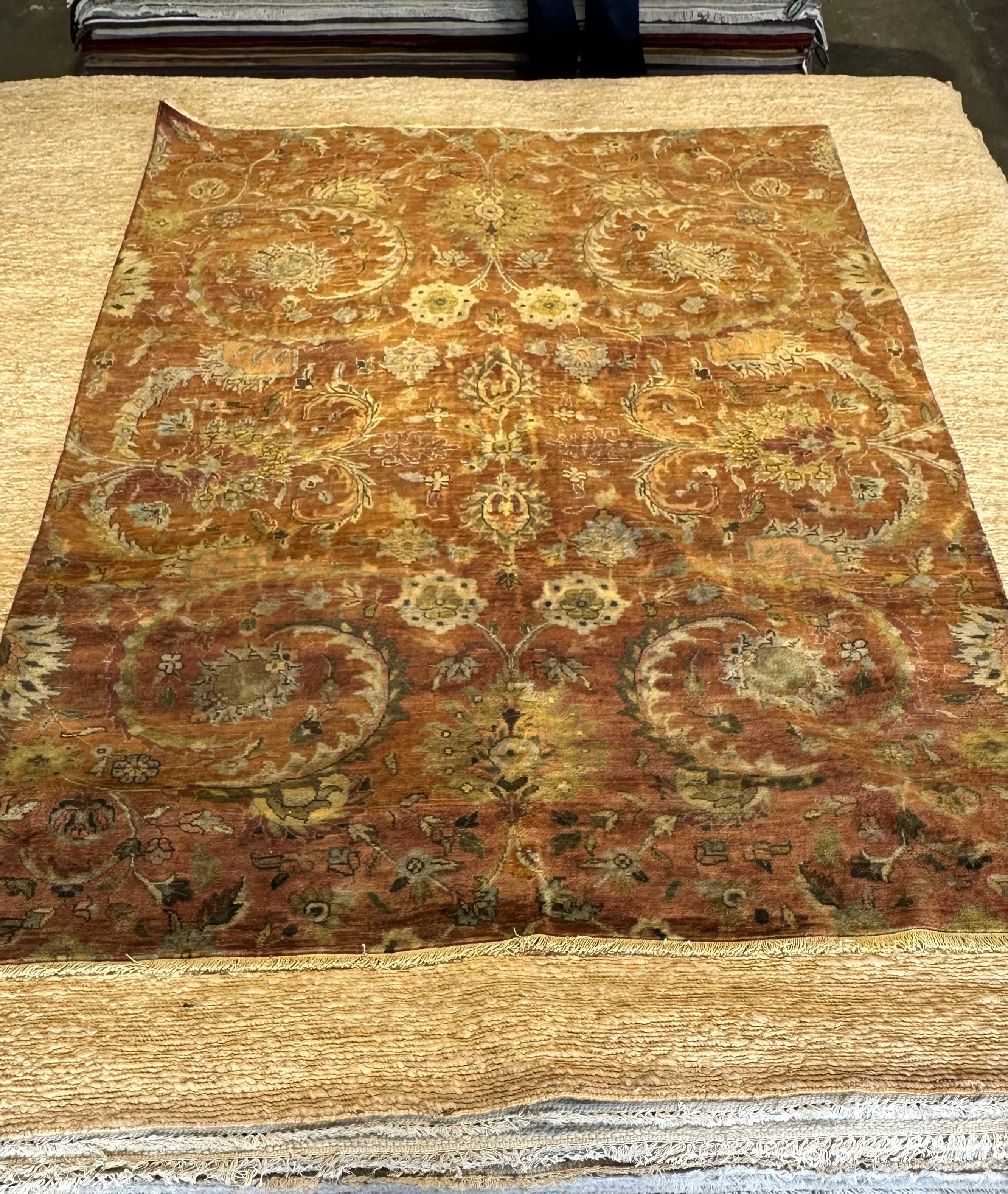 Alli Reich 5x7.6 Rust Hand-Knotted Oushak Rug