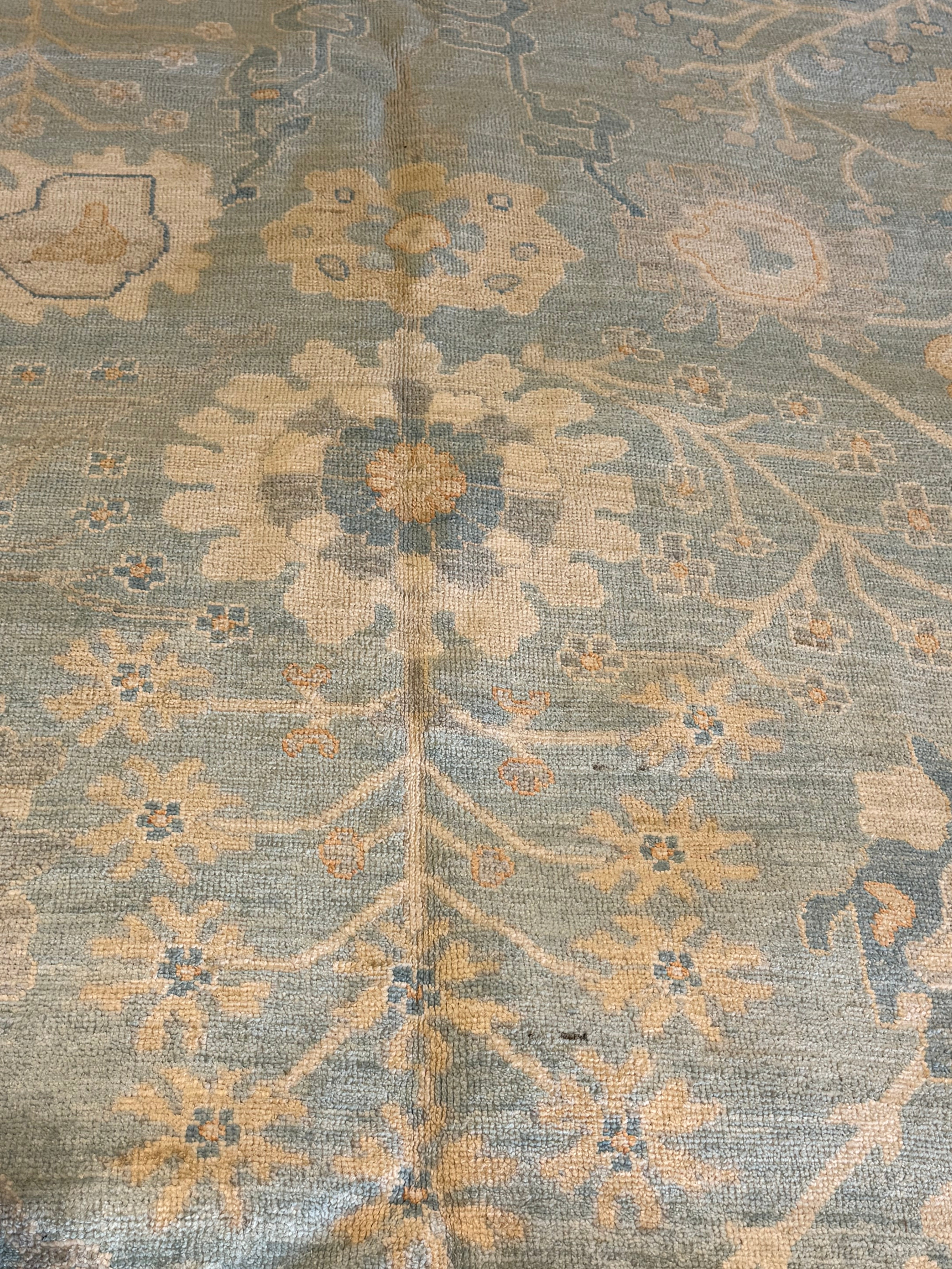 Ashley Suter 8.1x10 Blue Afghani Whitewashed Oushak