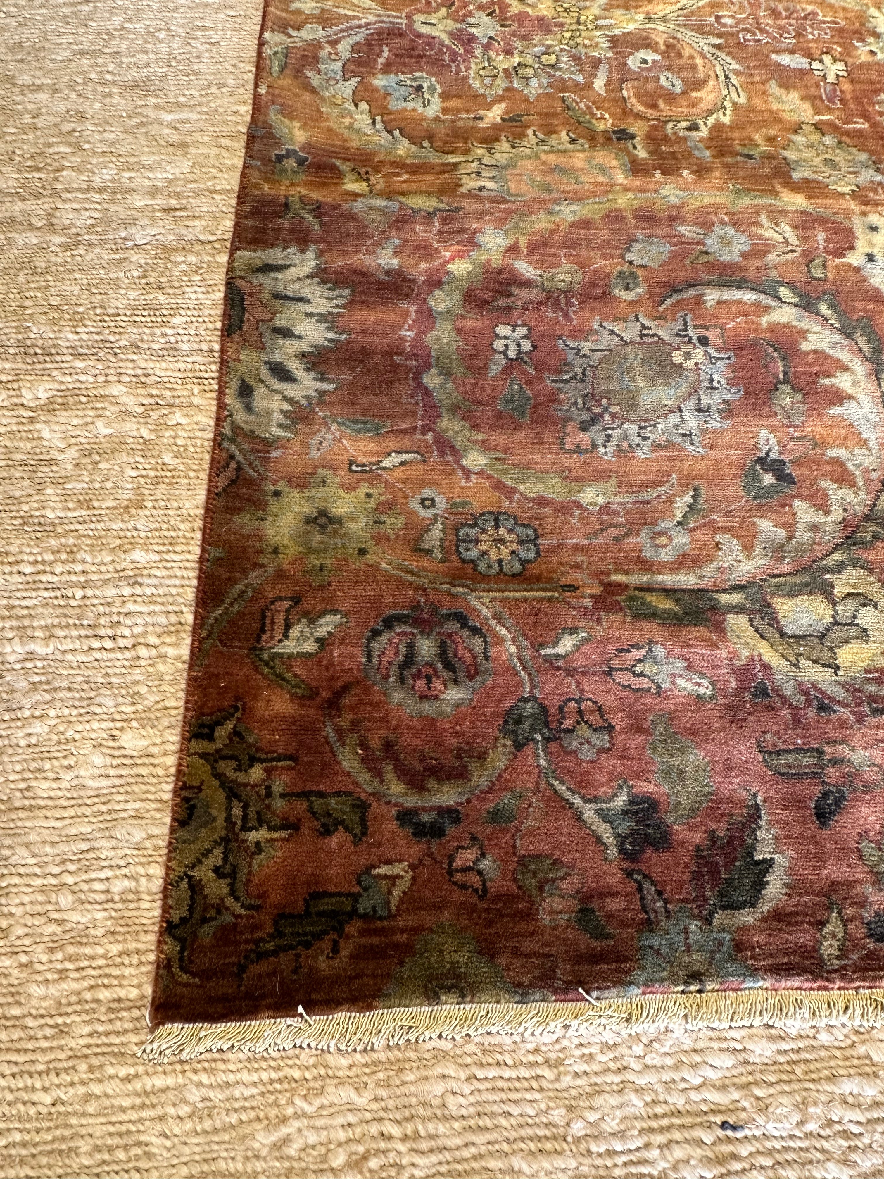 Alli Reich 5x7.6 Rust Hand-Knotted Oushak Rug