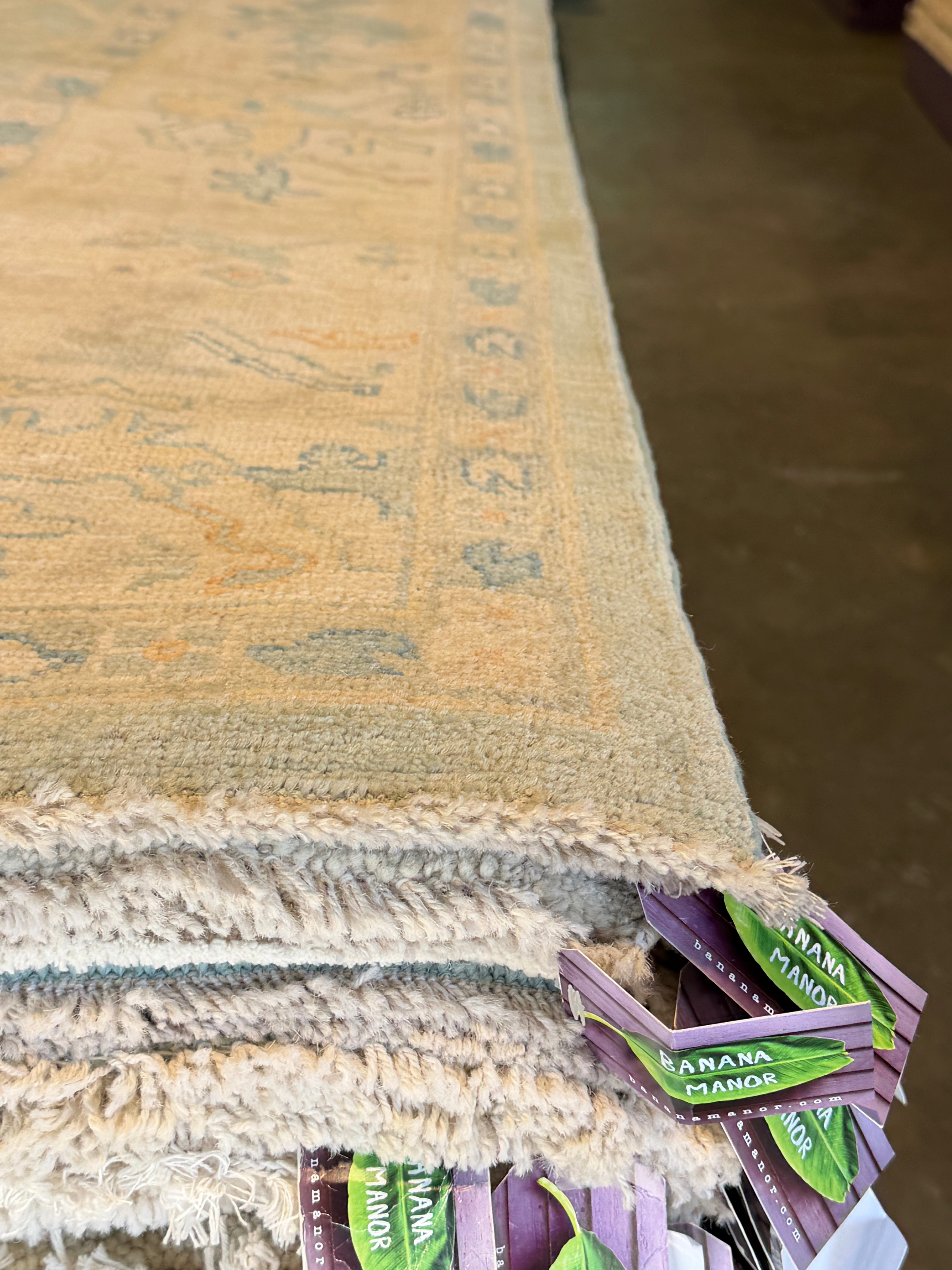 Ashley Suter 8.1x10 Blue Afghani Whitewashed Oushak