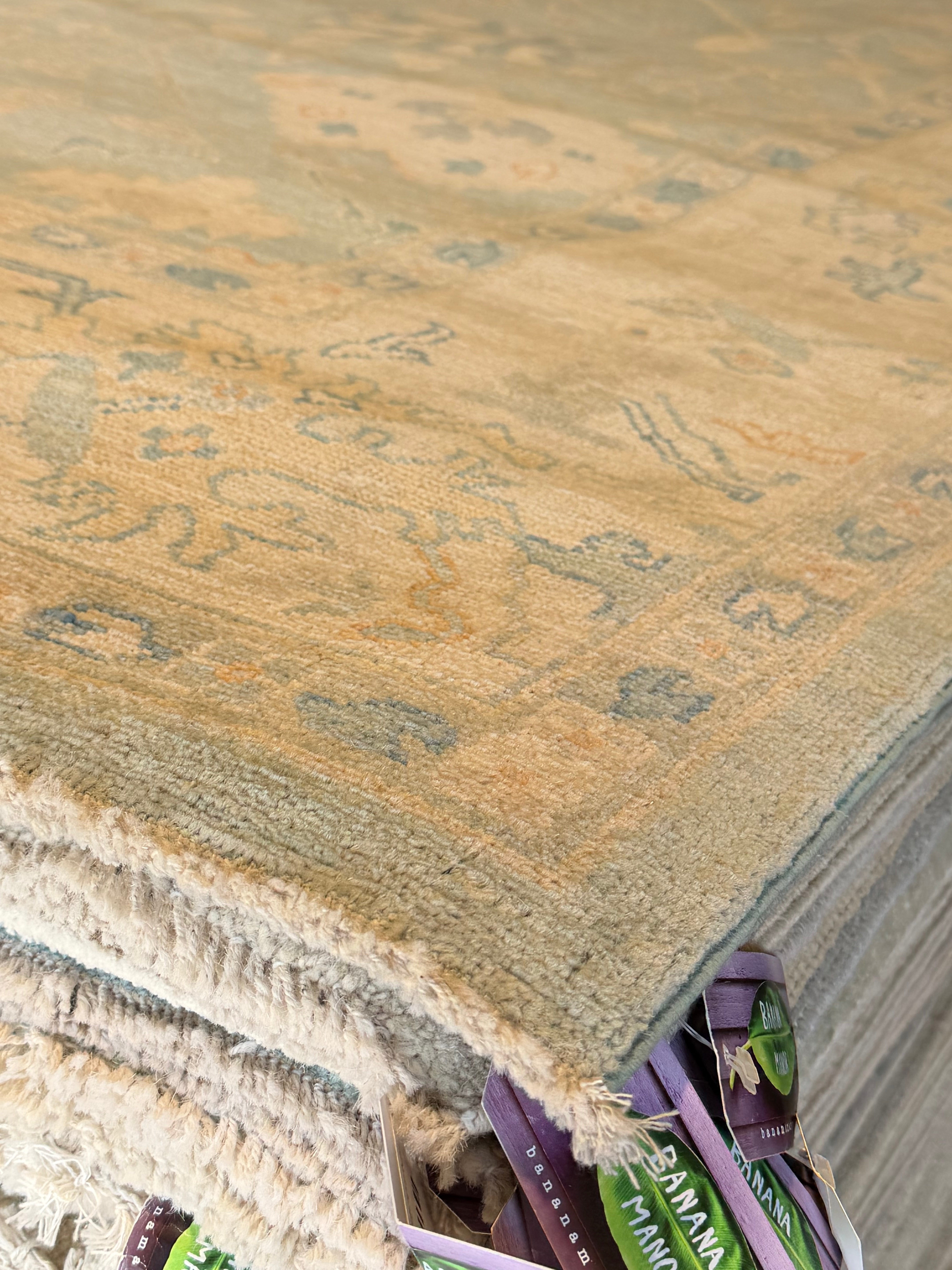 Ashley Suter 8.1x10 Blue Afghani Whitewashed Oushak