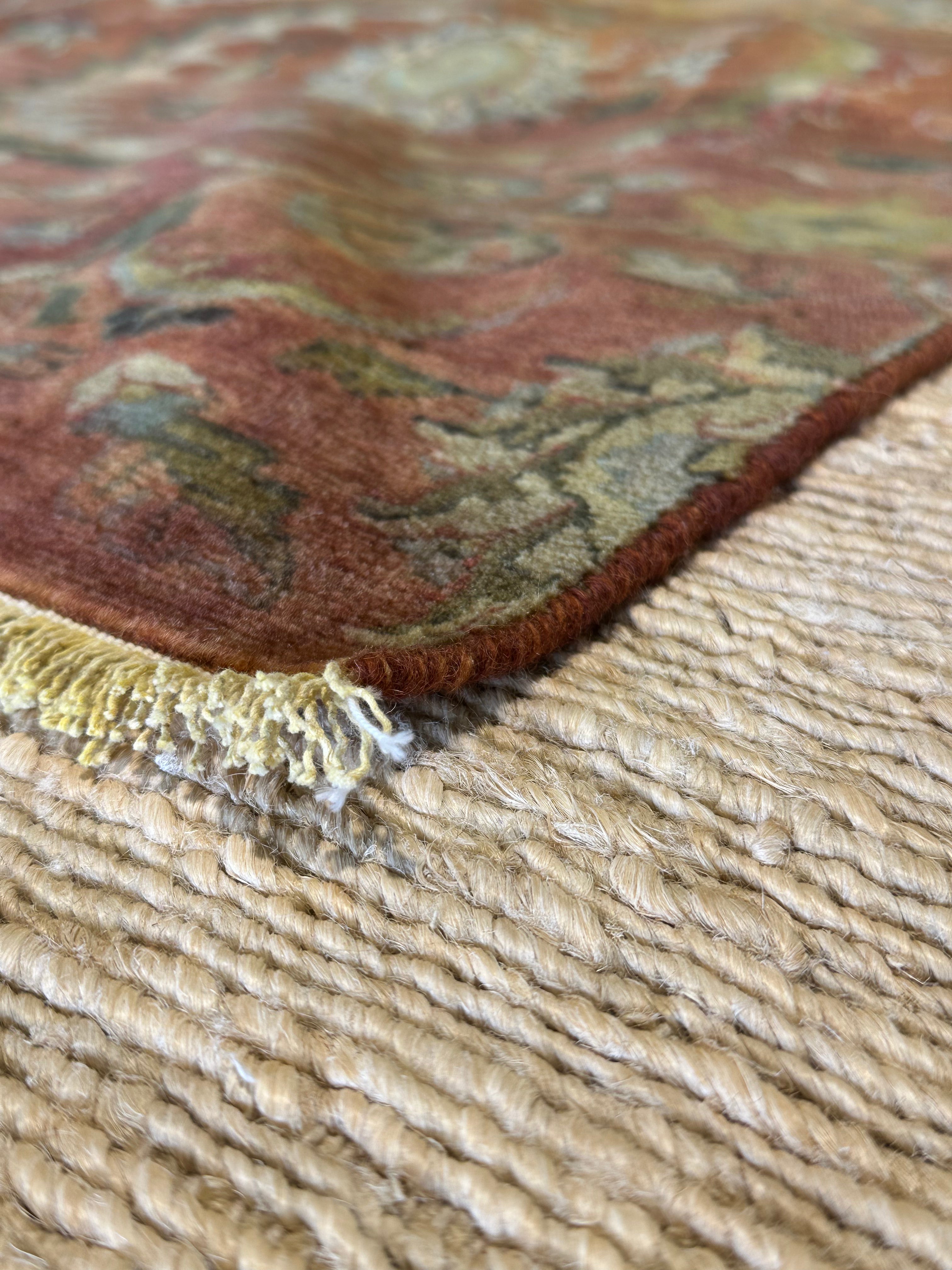 Alli Reich 5x7.6 Rust Hand-Knotted Oushak Rug