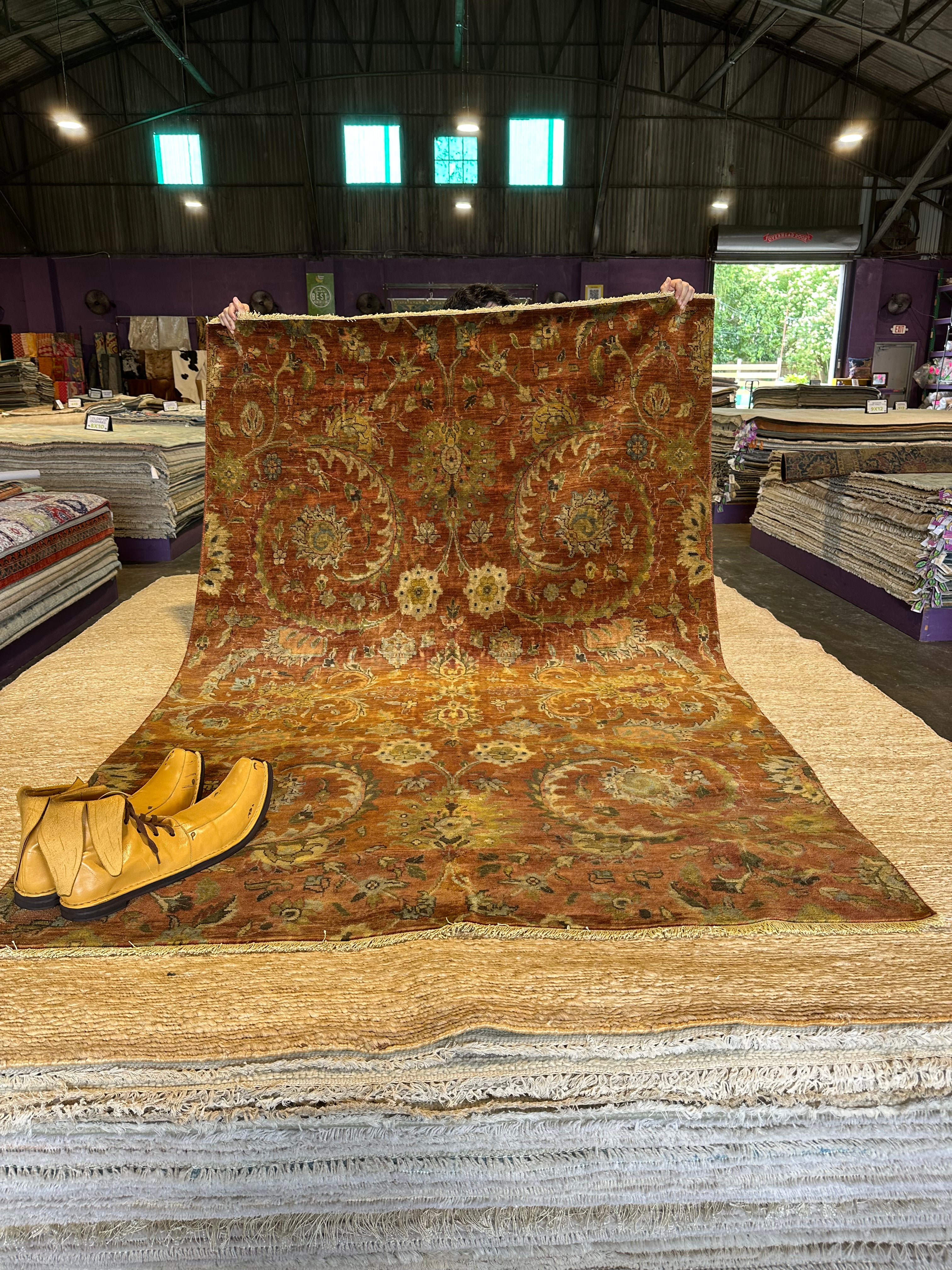 Alli Reich 5x7.6 Rust Hand-Knotted Oushak Rug