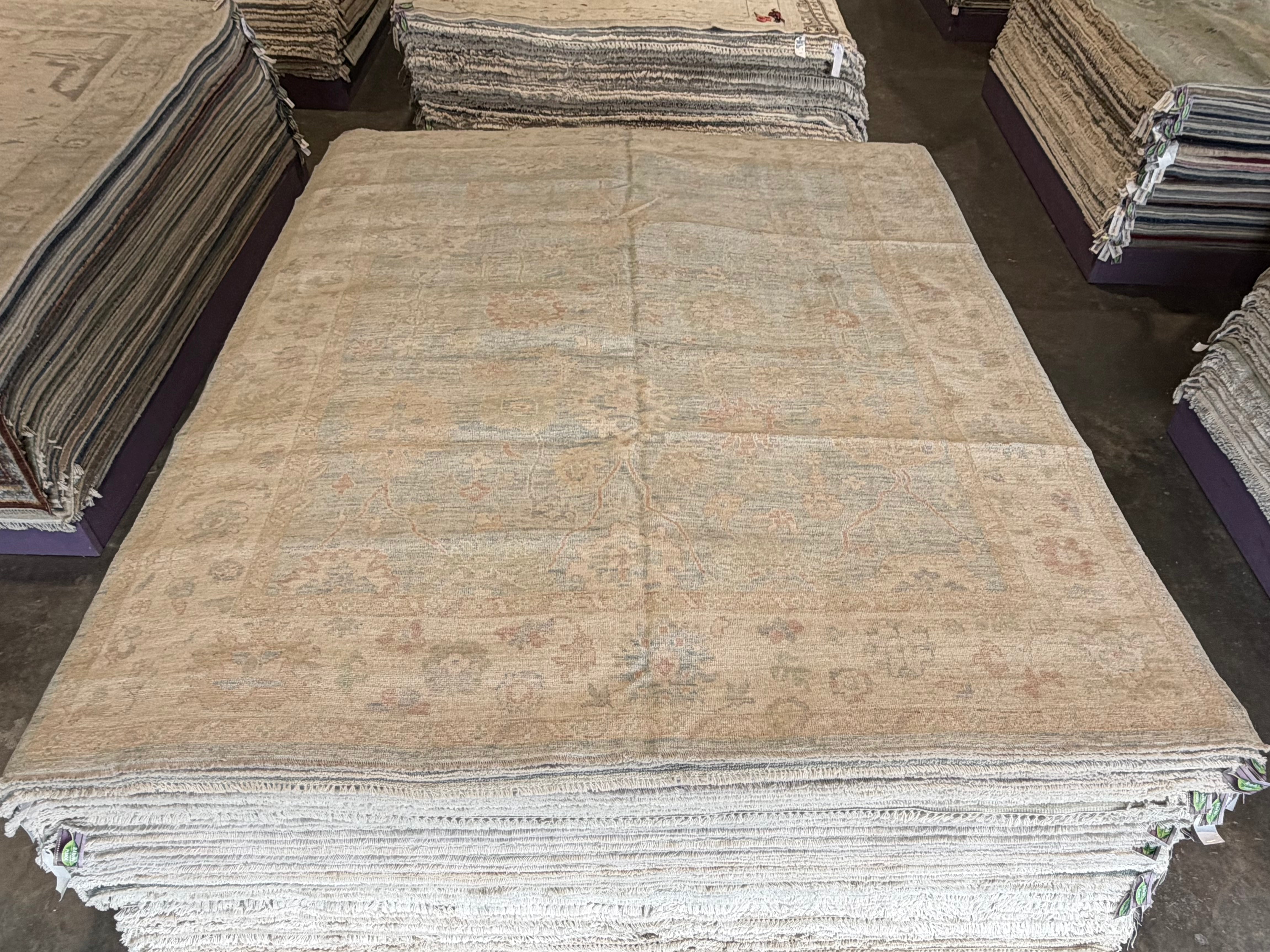 Lauren O'Brien 7.11x9.10 Blue Afghani Whitewashed Oushak