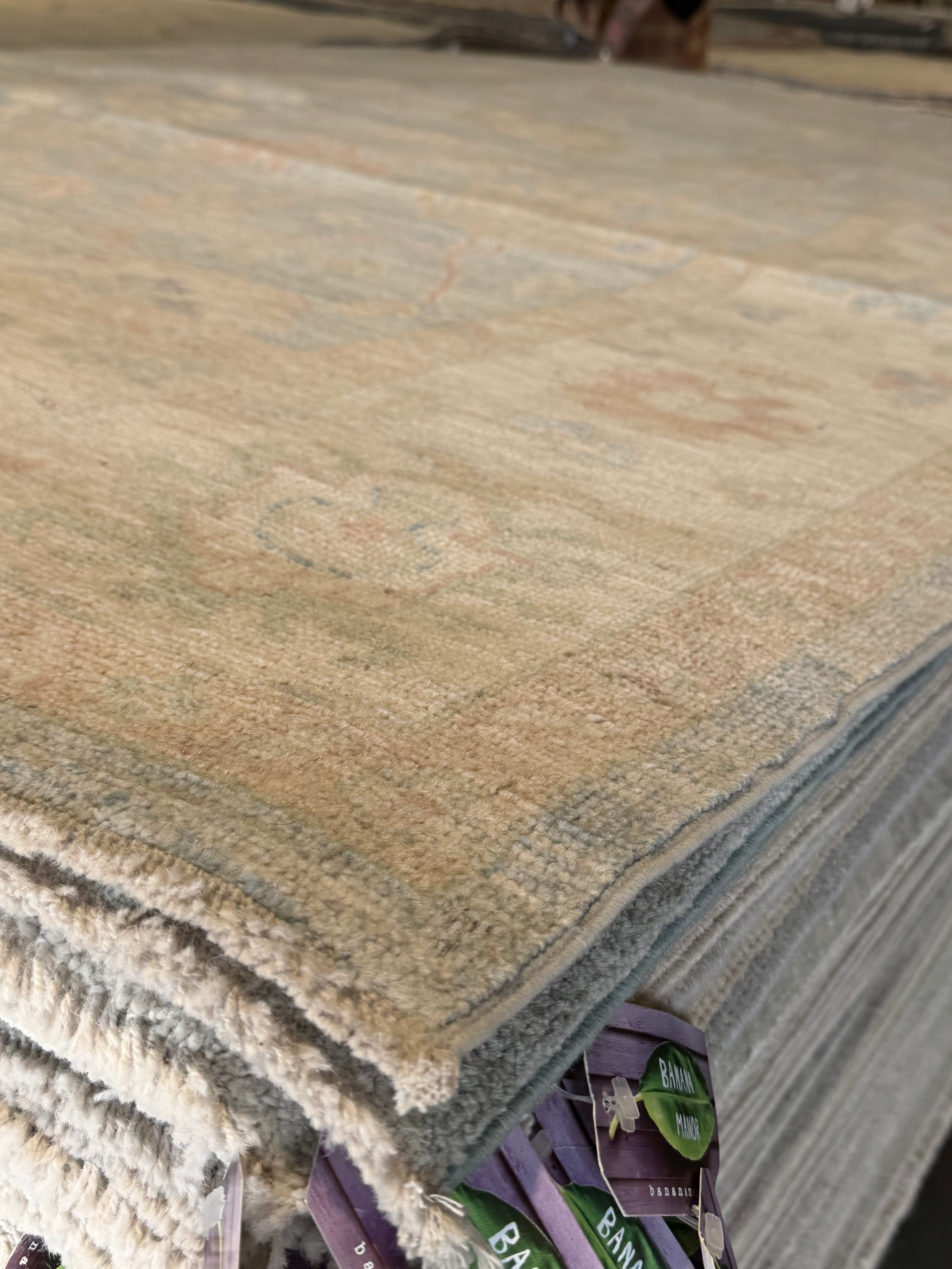 Lauren O'Brien 7.11x9.10 Blue Afghani Whitewashed Oushak
