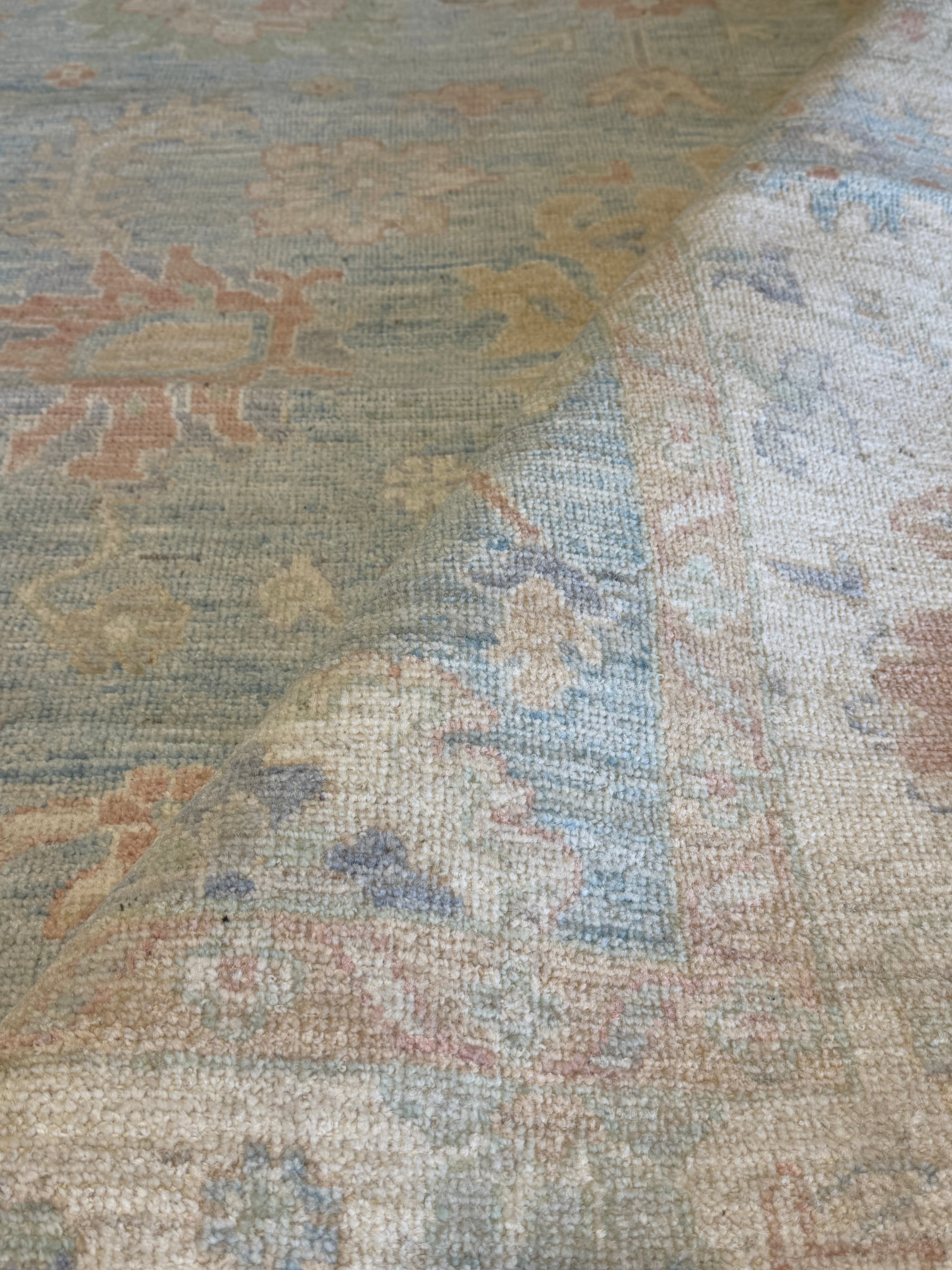 Lauren O'Brien 7.11x9.10 Blue Afghani Whitewashed Oushak