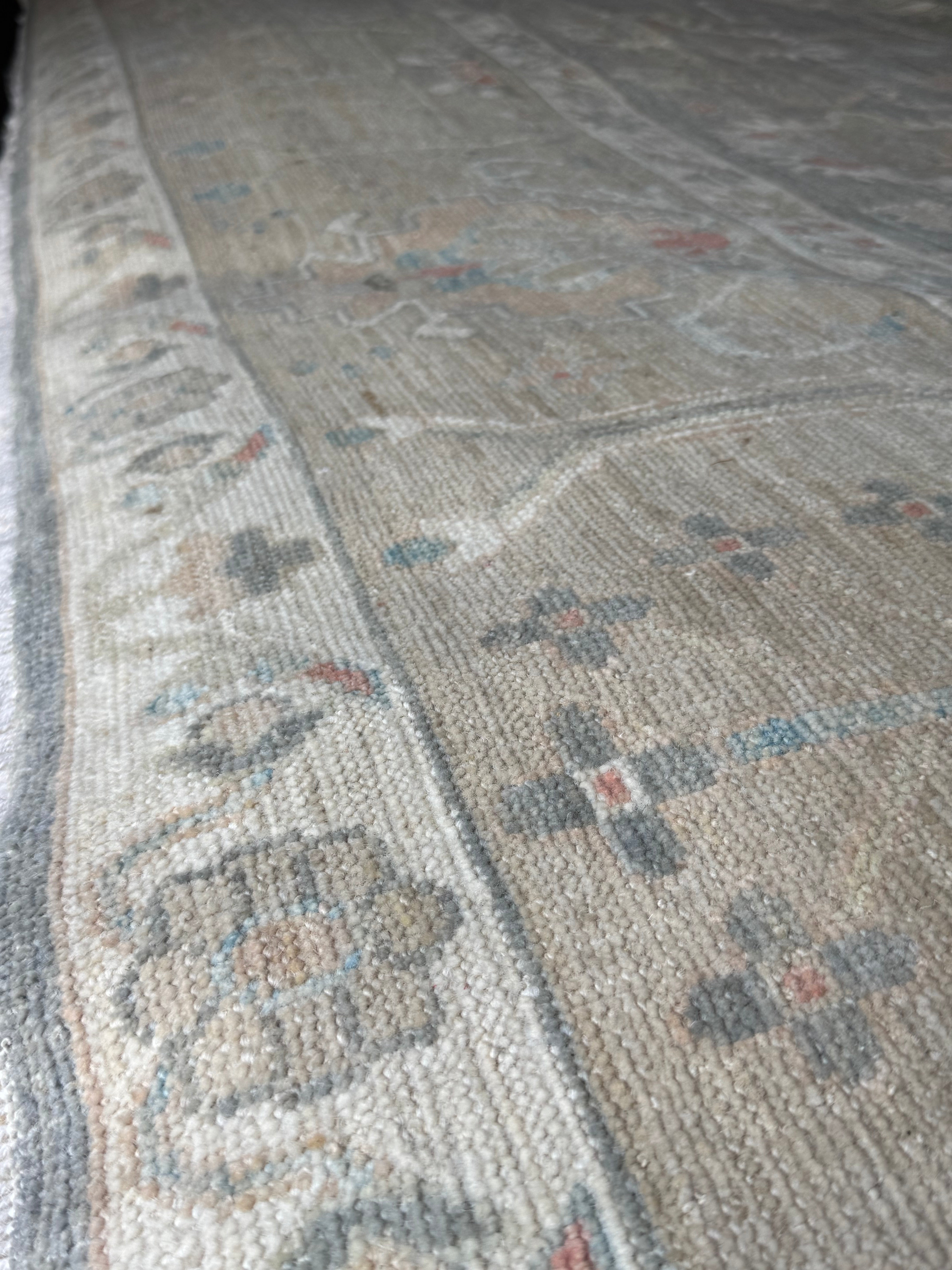 Shabana Azeez 9.2x11.11 Grey Whitewashed Afghani Oushak