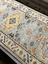 Christina Pickles 2.6x8 Hand-Knotted Blue & Tan Oushak Runner Rug