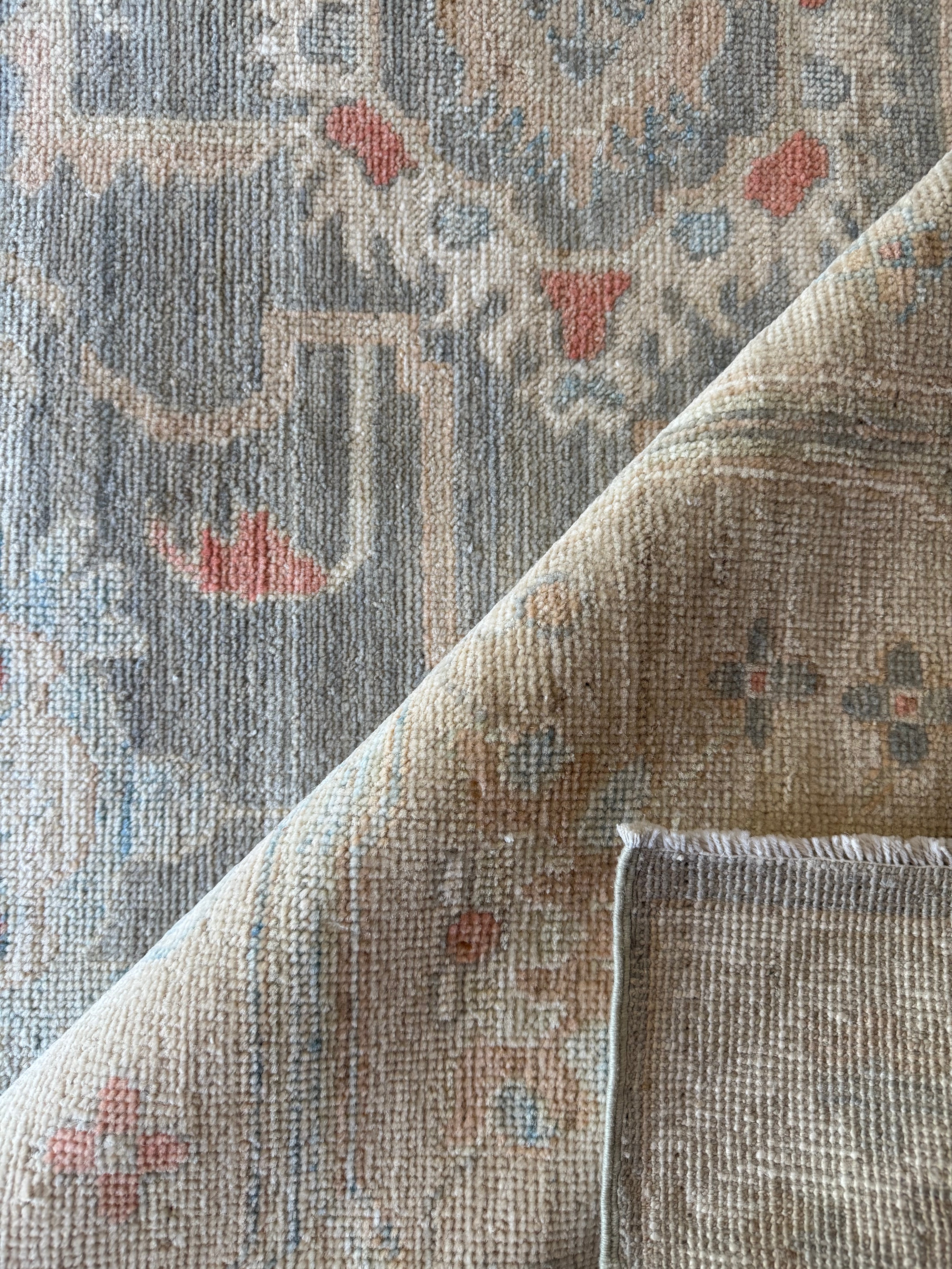 Shabana Azeez 9.2x11.11 Grey Whitewashed Afghani Oushak