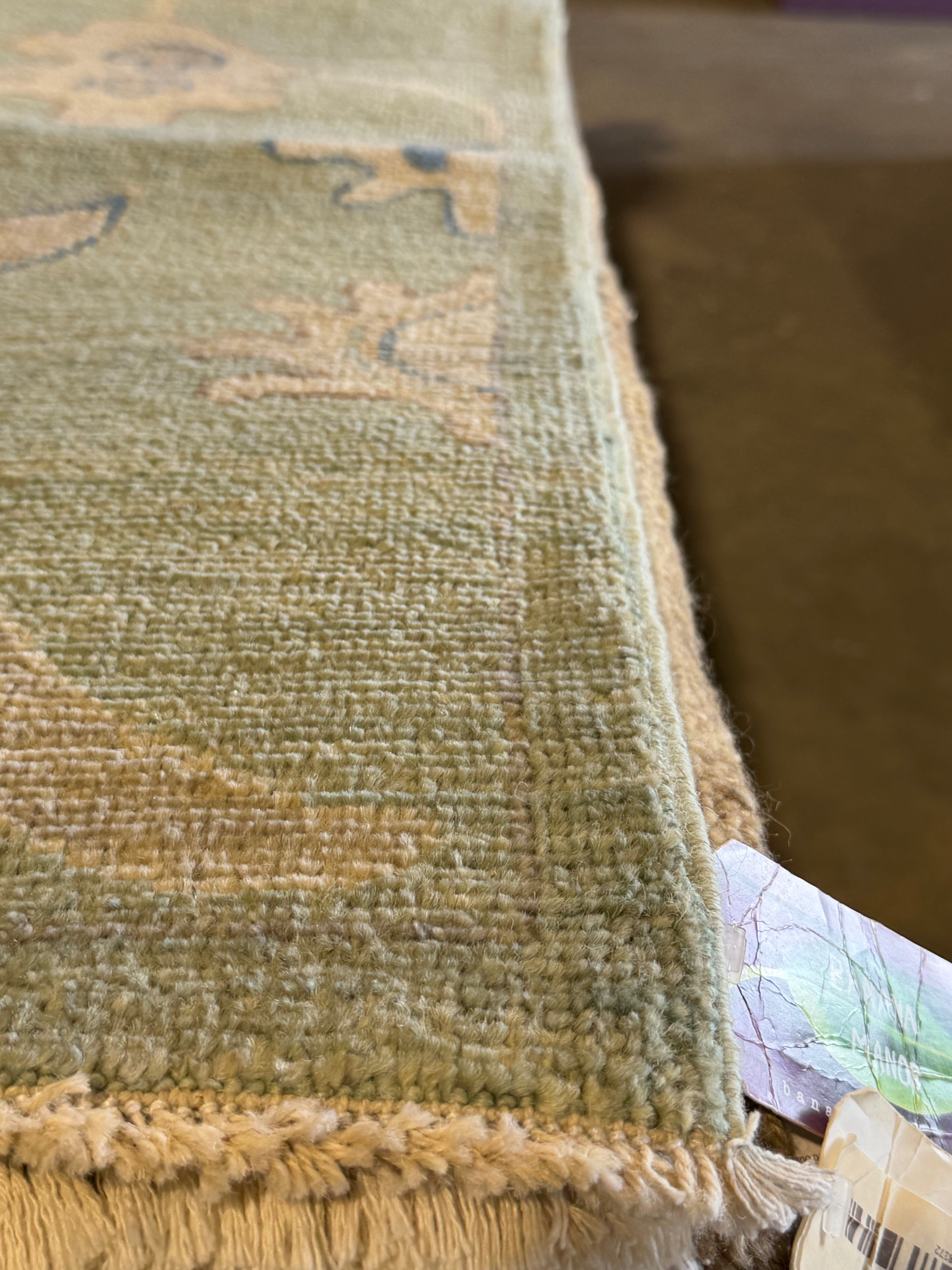 Christine Hamilton 9x12 Green Afghani Whitewashed Oushak