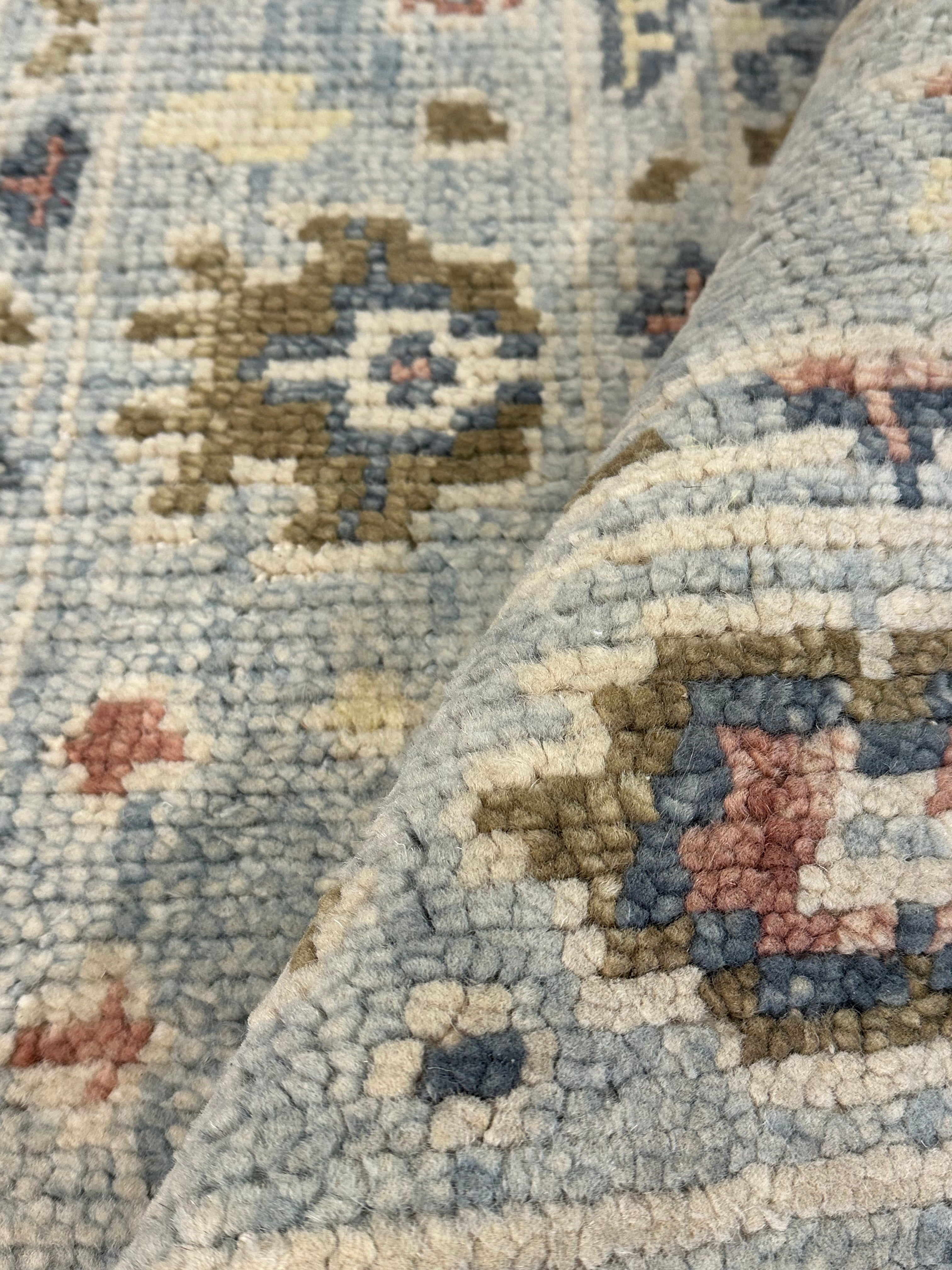 Martha Boyht 2.6x5 Light Blue Hand-Knotted Oushak Rug
