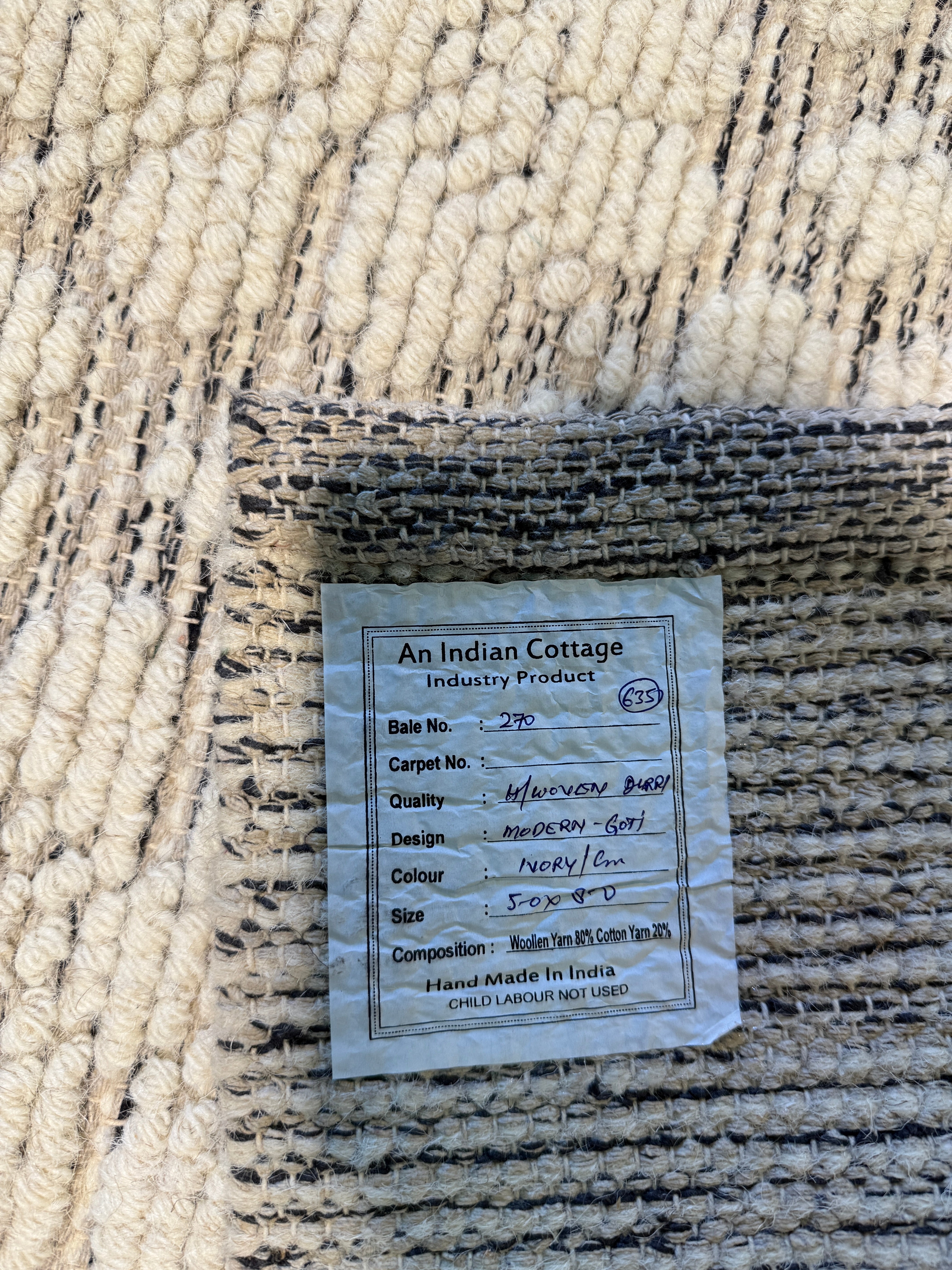 The Abbey 5x8 Handwoven Ivory Mix Floral