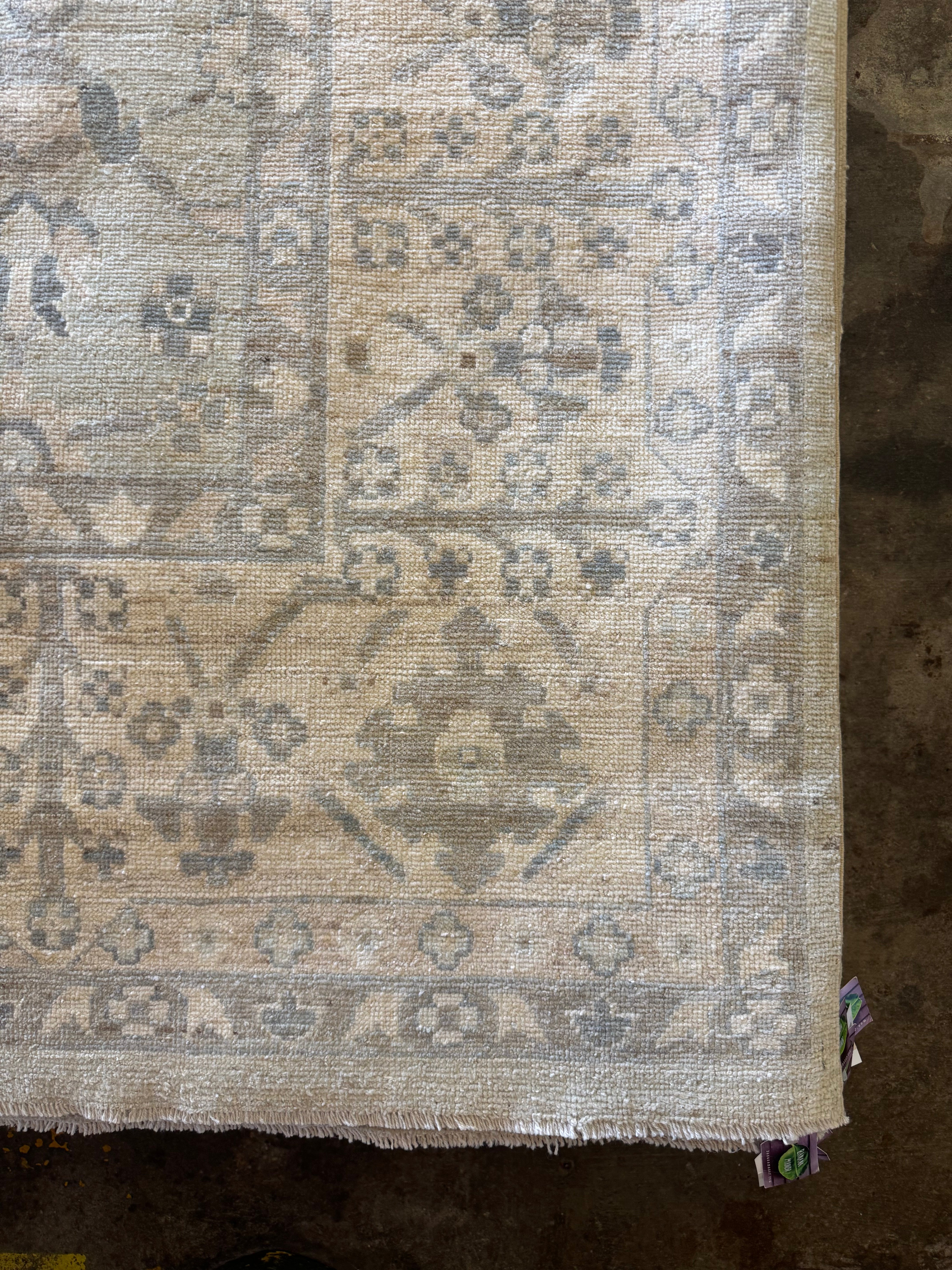 Fiona Dourif 9.1x11.11 Light Blue Whitewashed Afghani Oushak