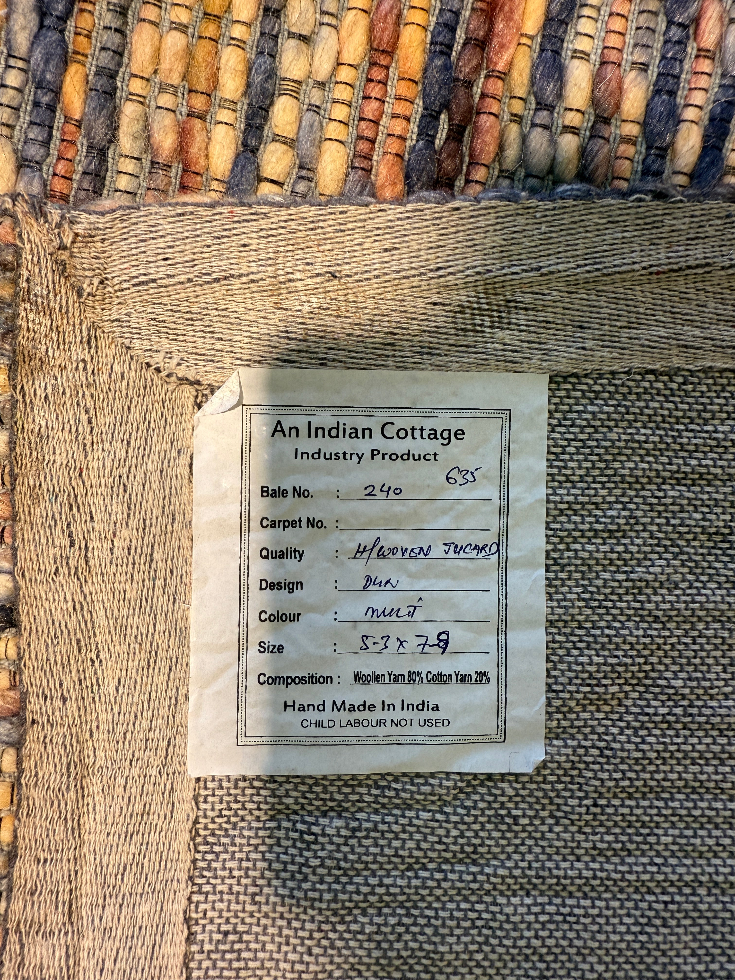 Loa 5.3x8 Handwoven Multi Textured