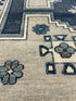 Hellen Cane 2.3x4.6 Blue & Grey Hand-Knotted Oushak Rug