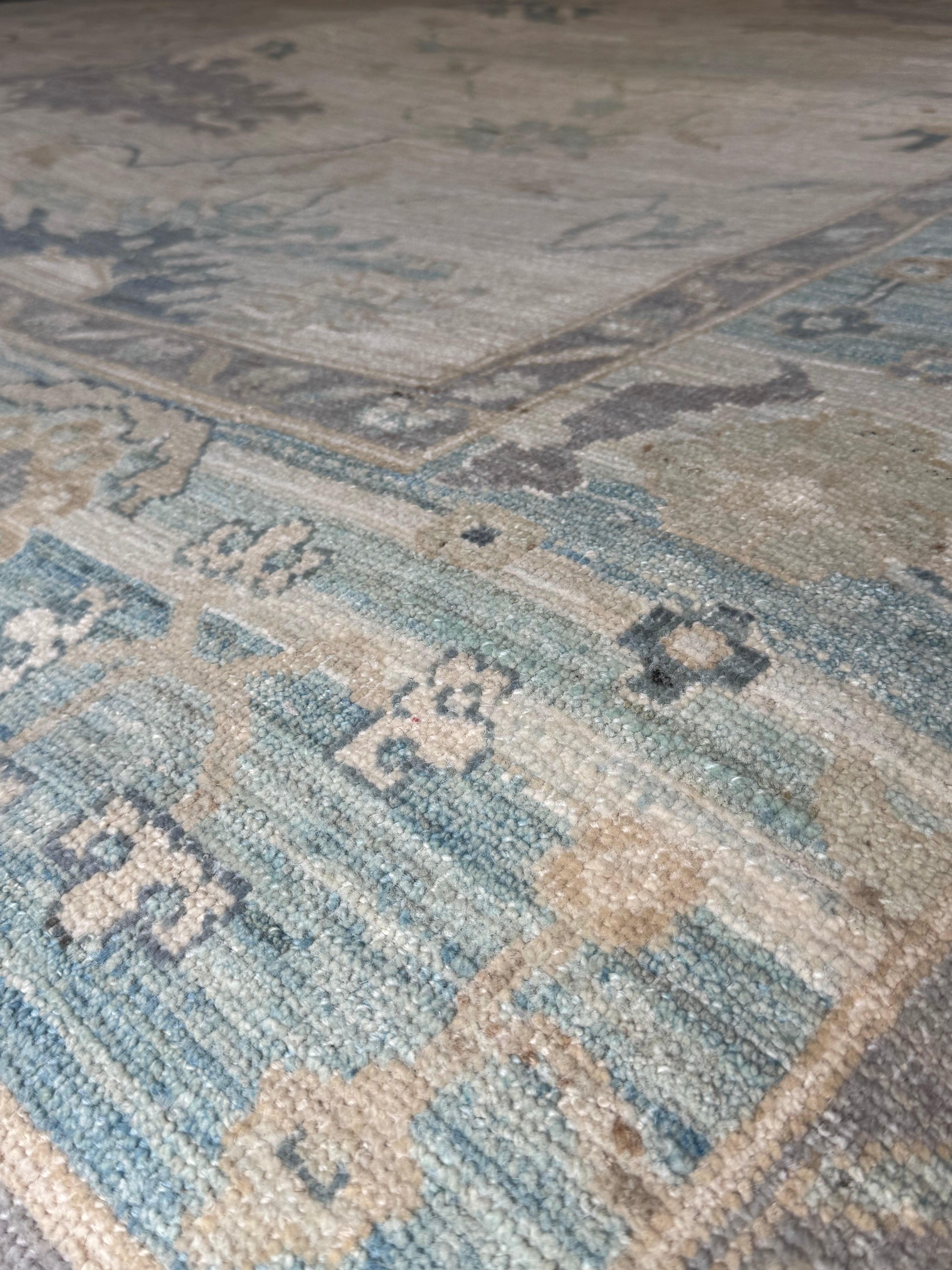 Tracy Ifeachor 8.9x12.1 Blue Whitewashed Afghani Oushak