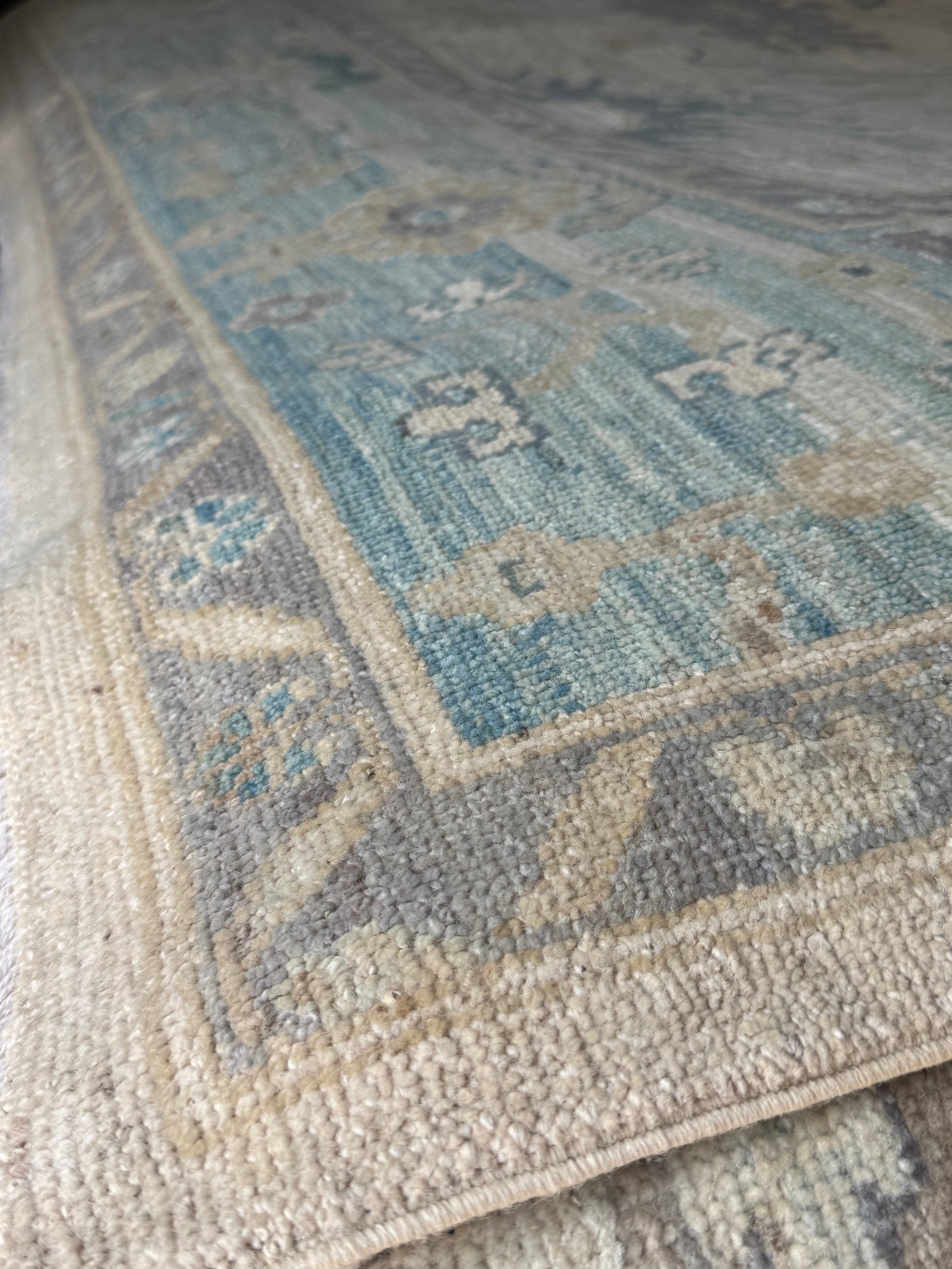 Tracy Ifeachor 8.9x12.1 Blue Whitewashed Afghani Oushak