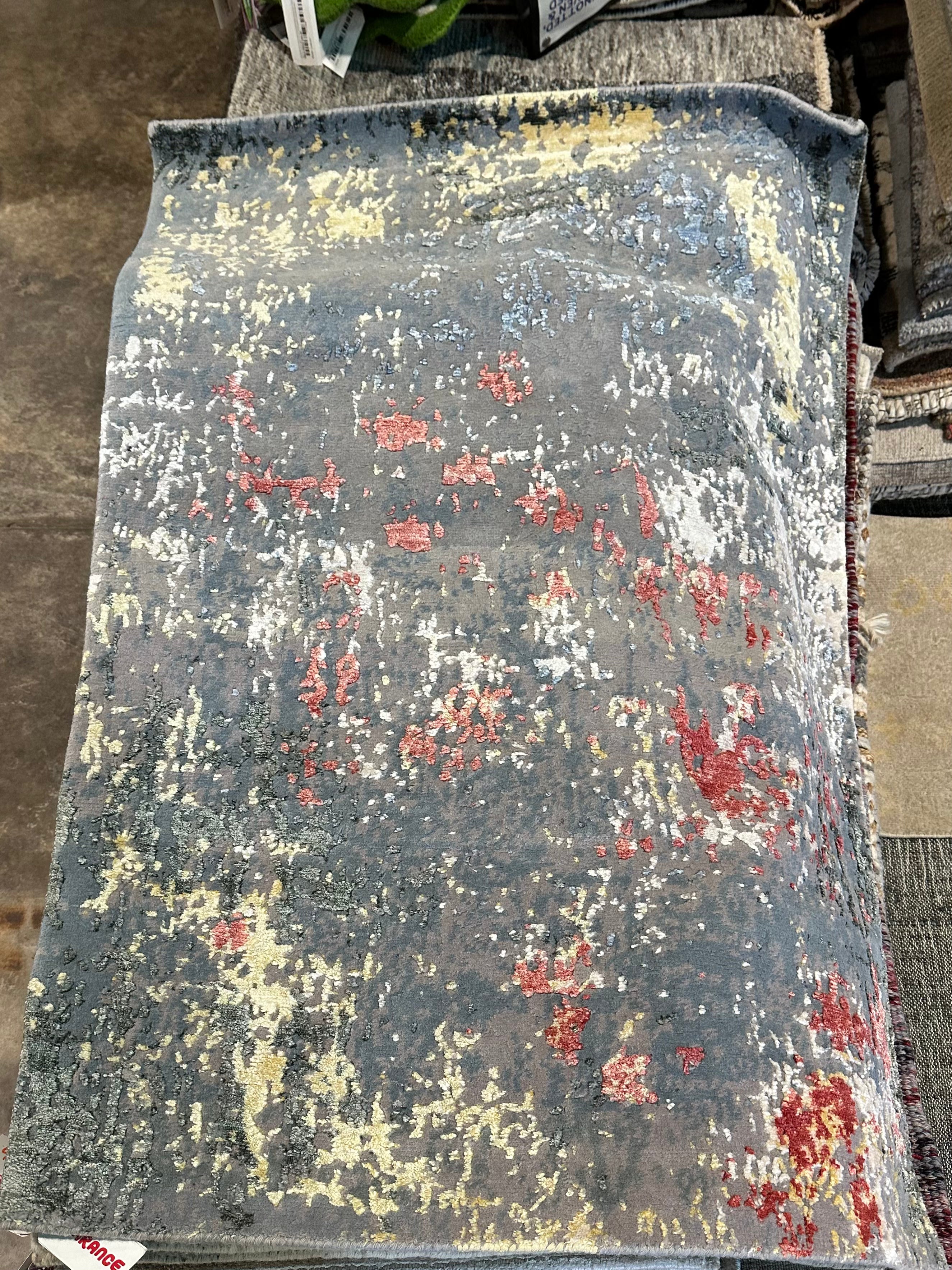 Greg Kinnear 3x5 Hand-Knotted Multi Color Abstract Modern Rug