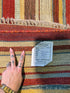 Tim 5.3x7.6 Hand-Woven Durrie Multi Colored Stripe