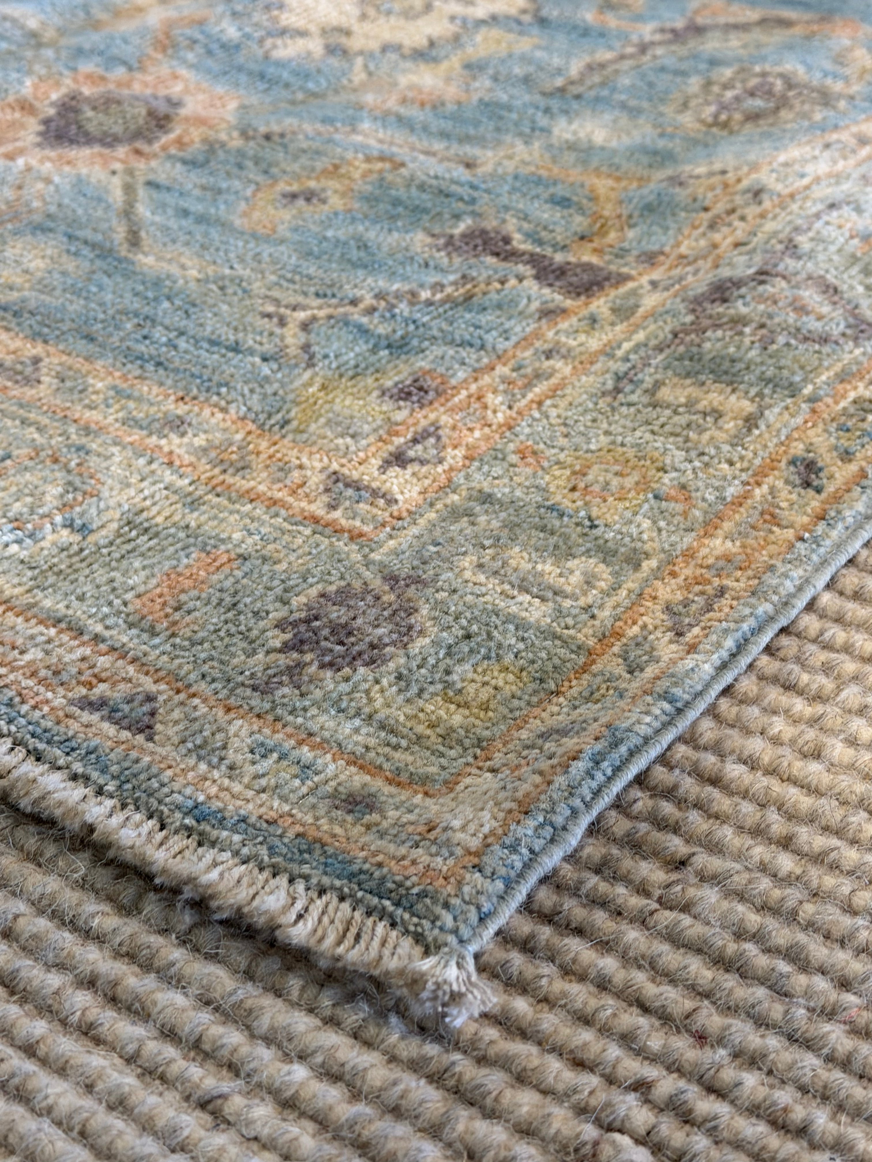 Kalybriah Haskin 2.10x5.2 Blue Afghani Whitewashed Oushak