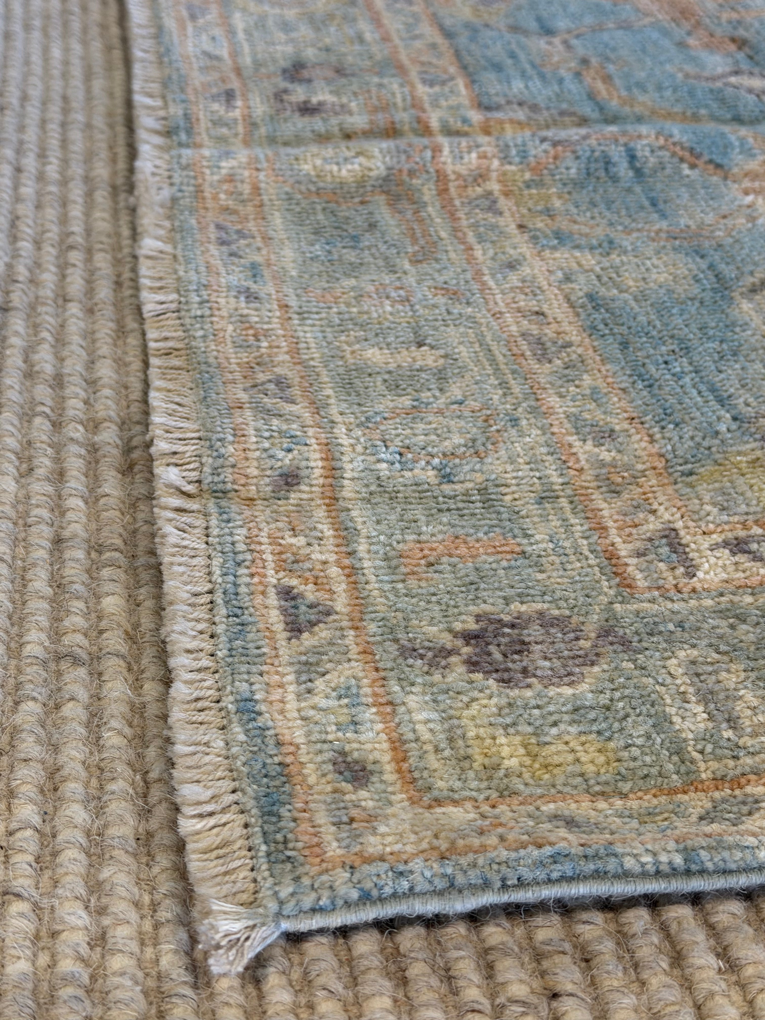 Kalybriah Haskin 2.10x5.2 Blue Afghani Whitewashed Oushak