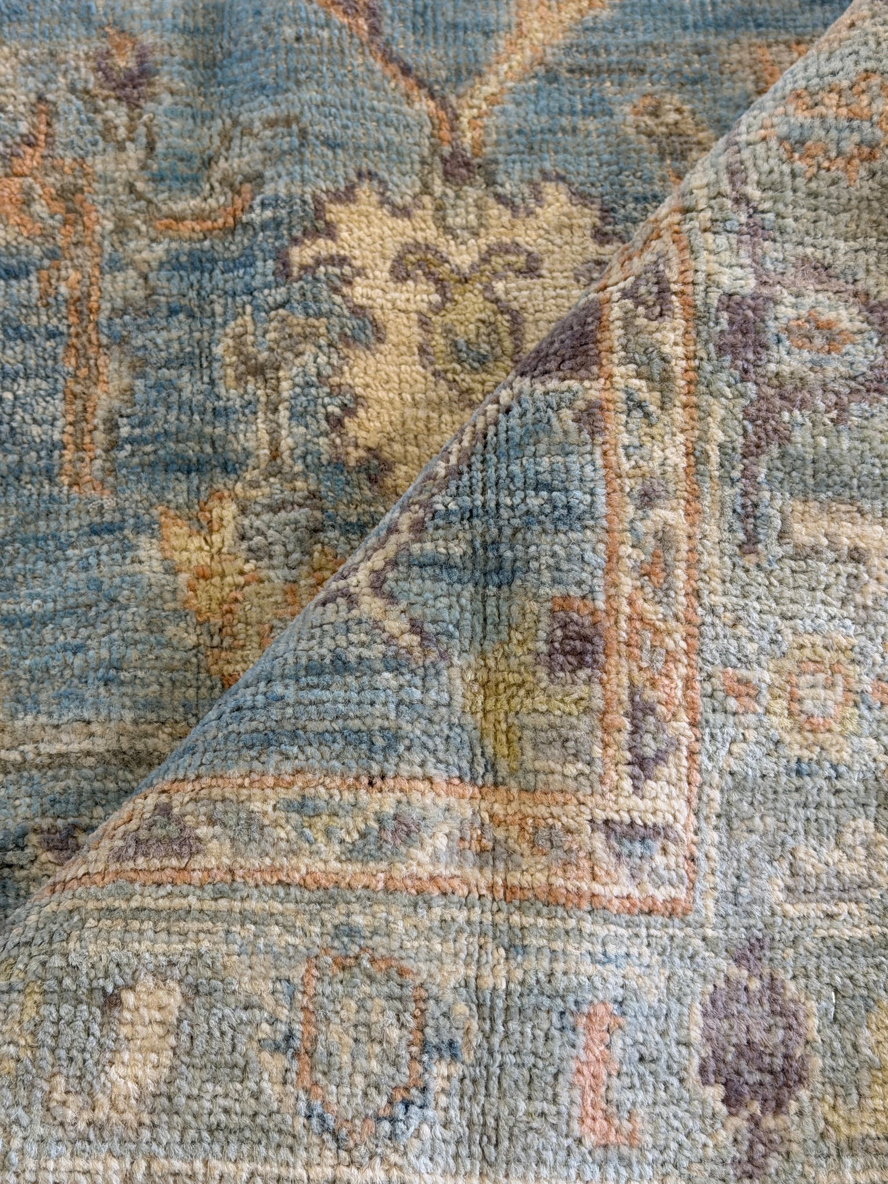 Kalybriah Haskin 2.10x5.2 Blue Afghani Whitewashed Oushak