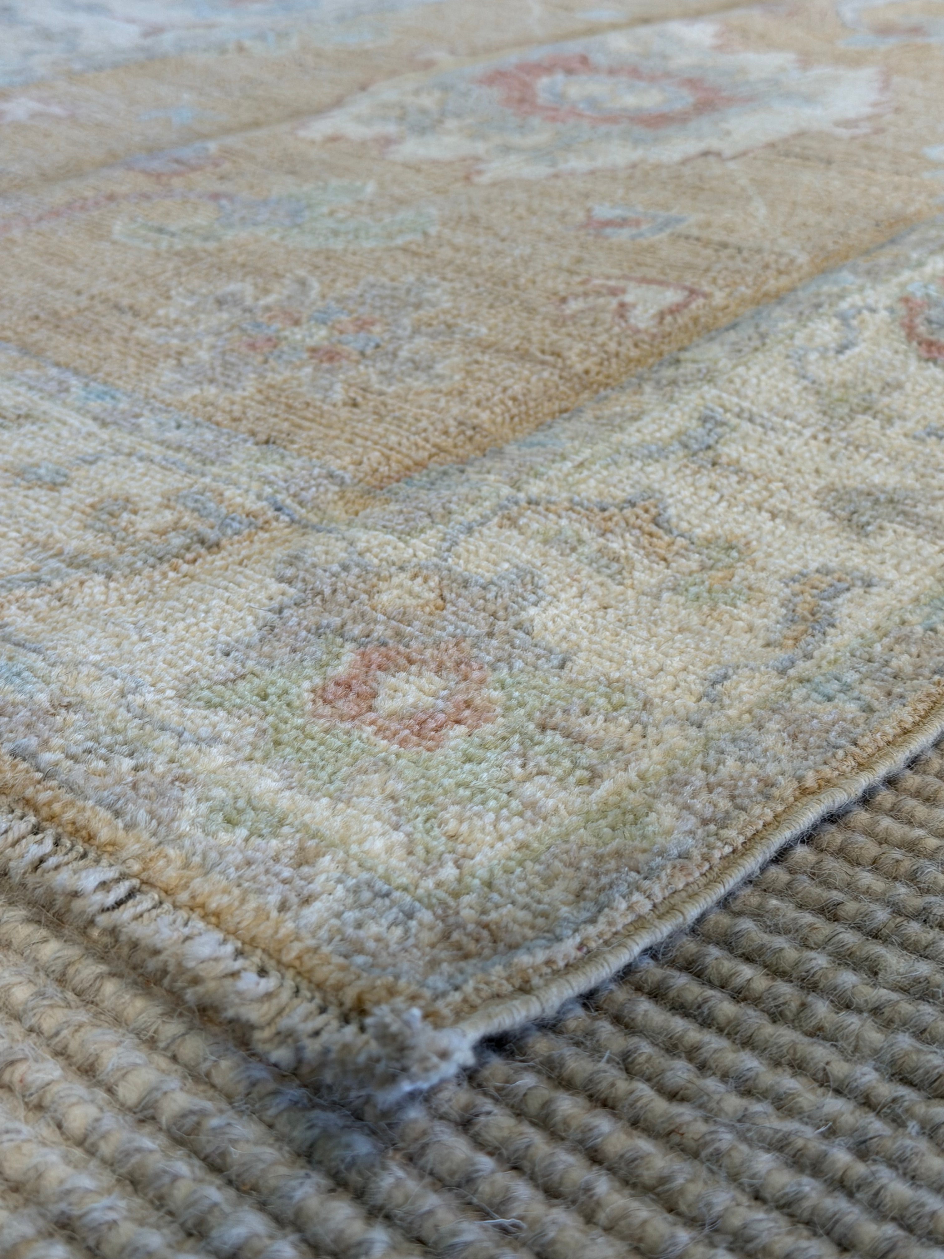 Priyanka Grandhi 2.11x4.2 Gold Afghani Whitewashed Oushak