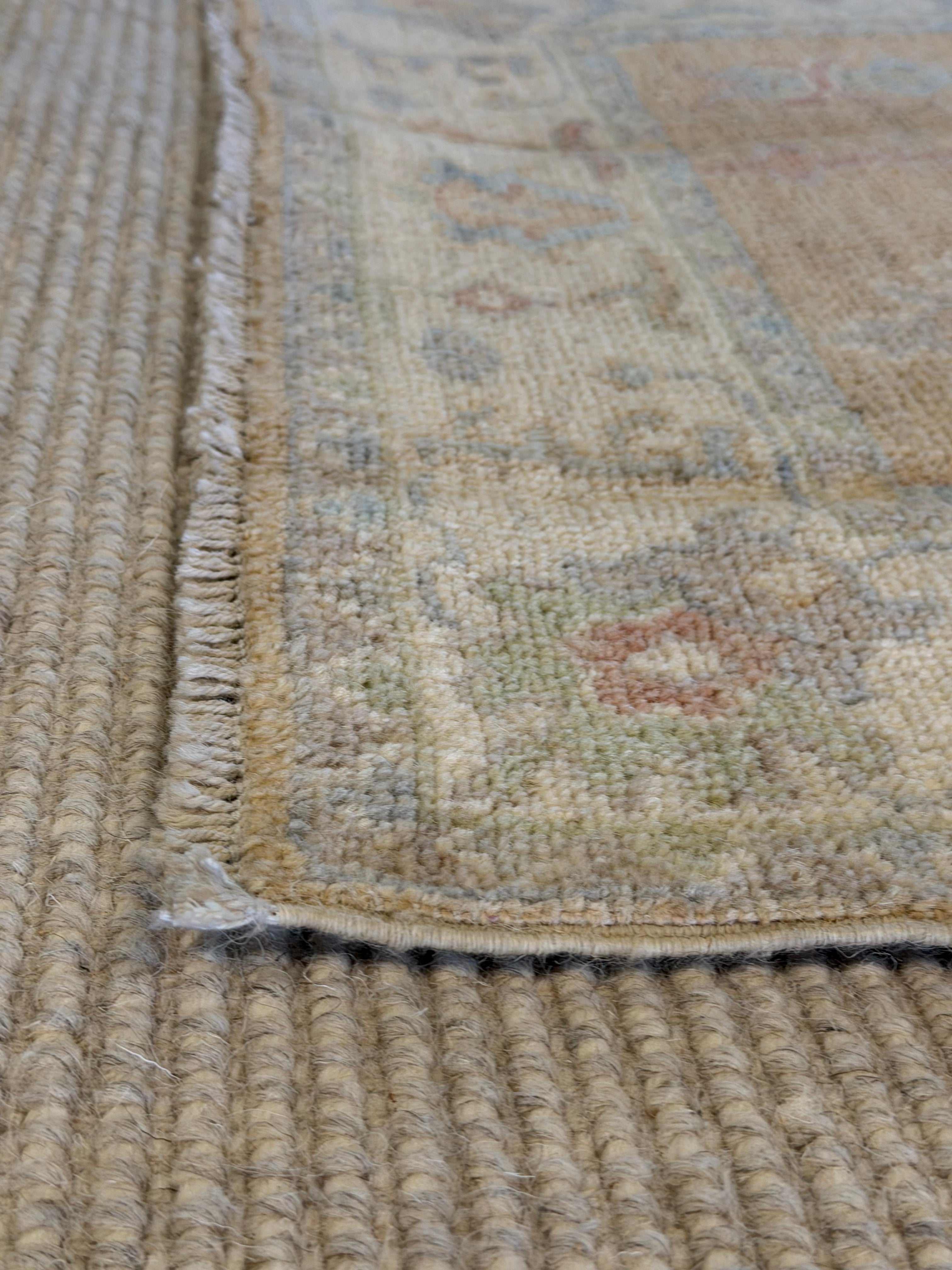 Priyanka Grandhi 2.11x4.2 Gold Afghani Whitewashed Oushak