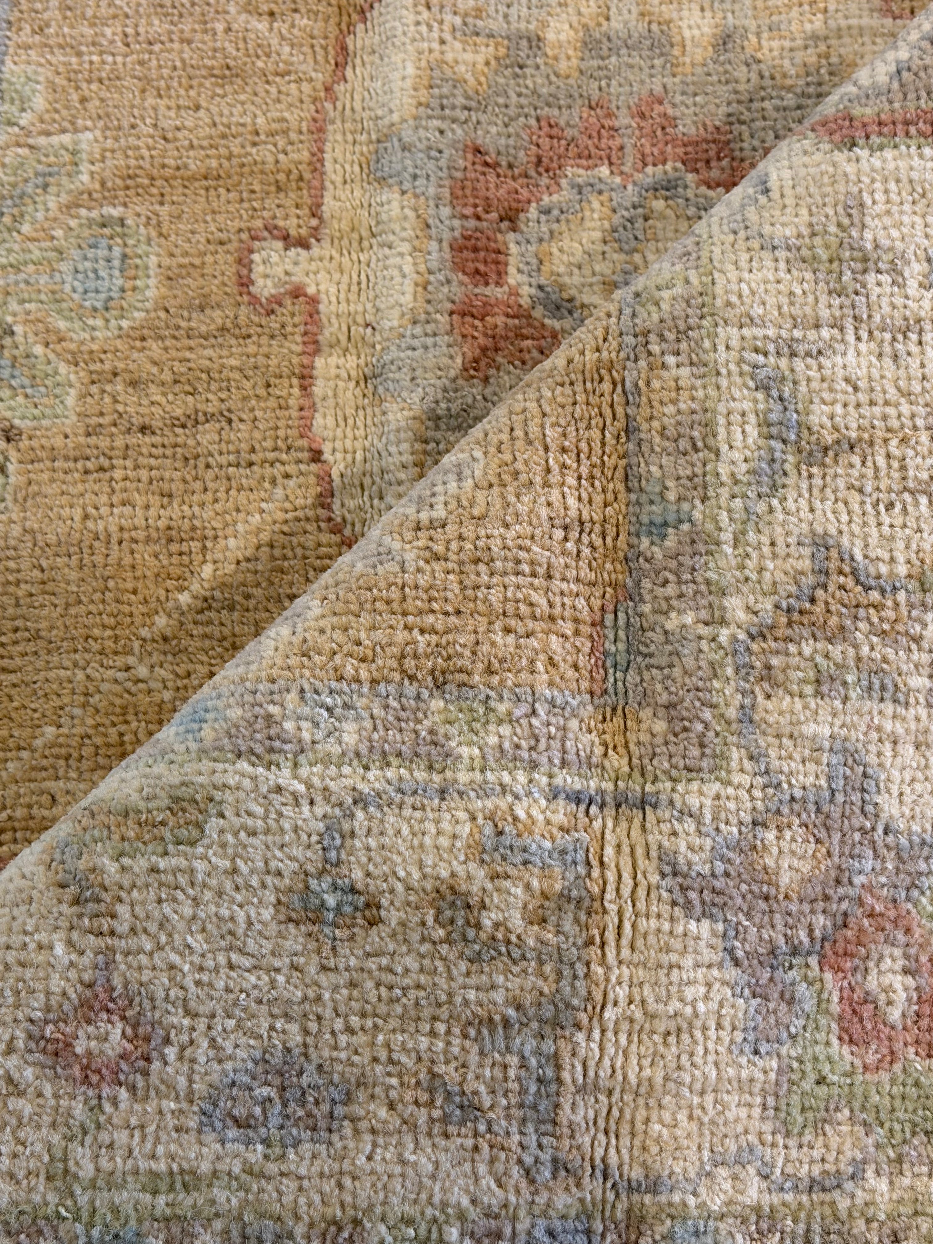 Priyanka Grandhi 2.11x4.2 Gold Afghani Whitewashed Oushak