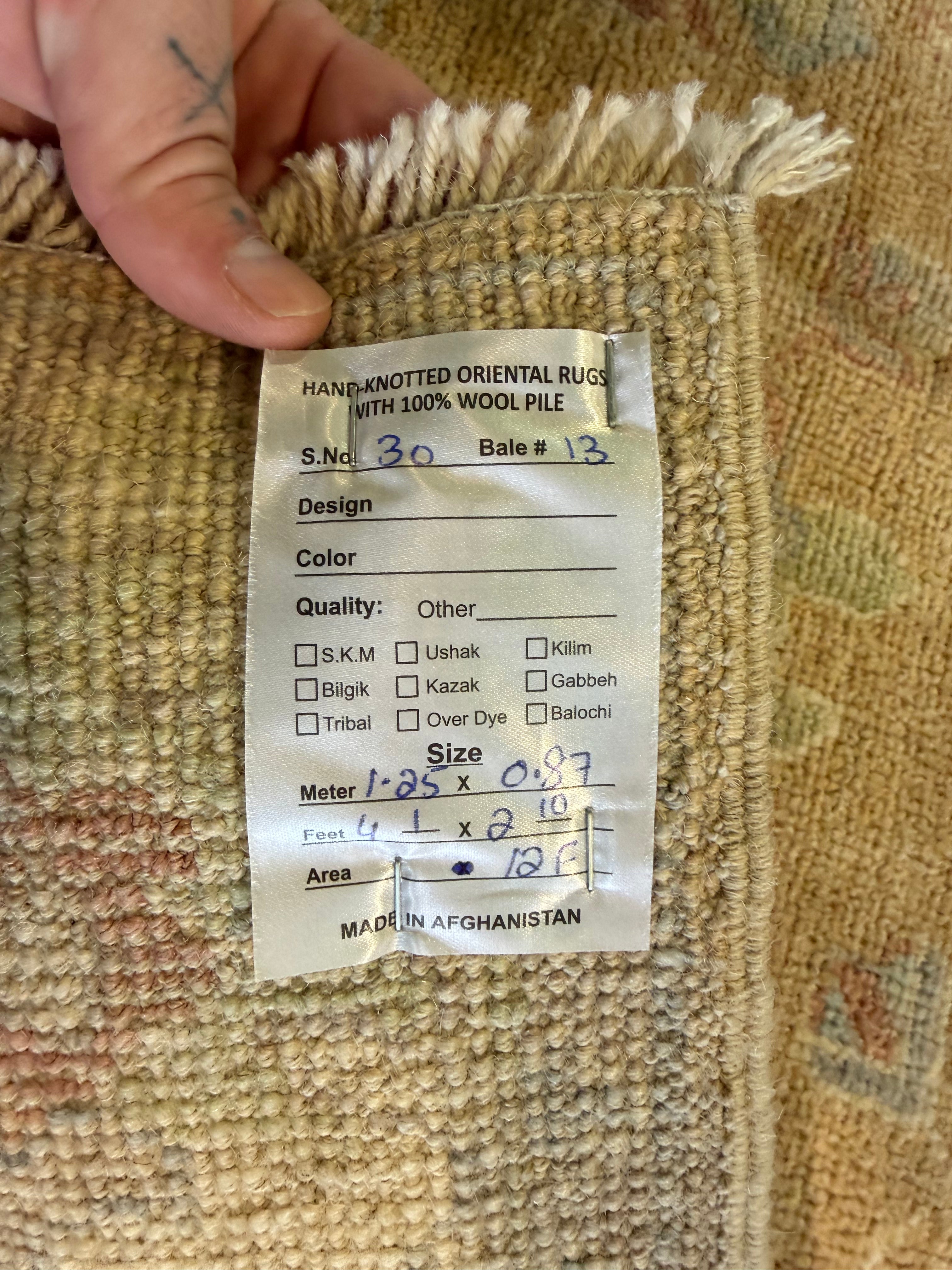 Keya Kellum 2.10x4.1 Gold Afghani Whitewashed Oushak