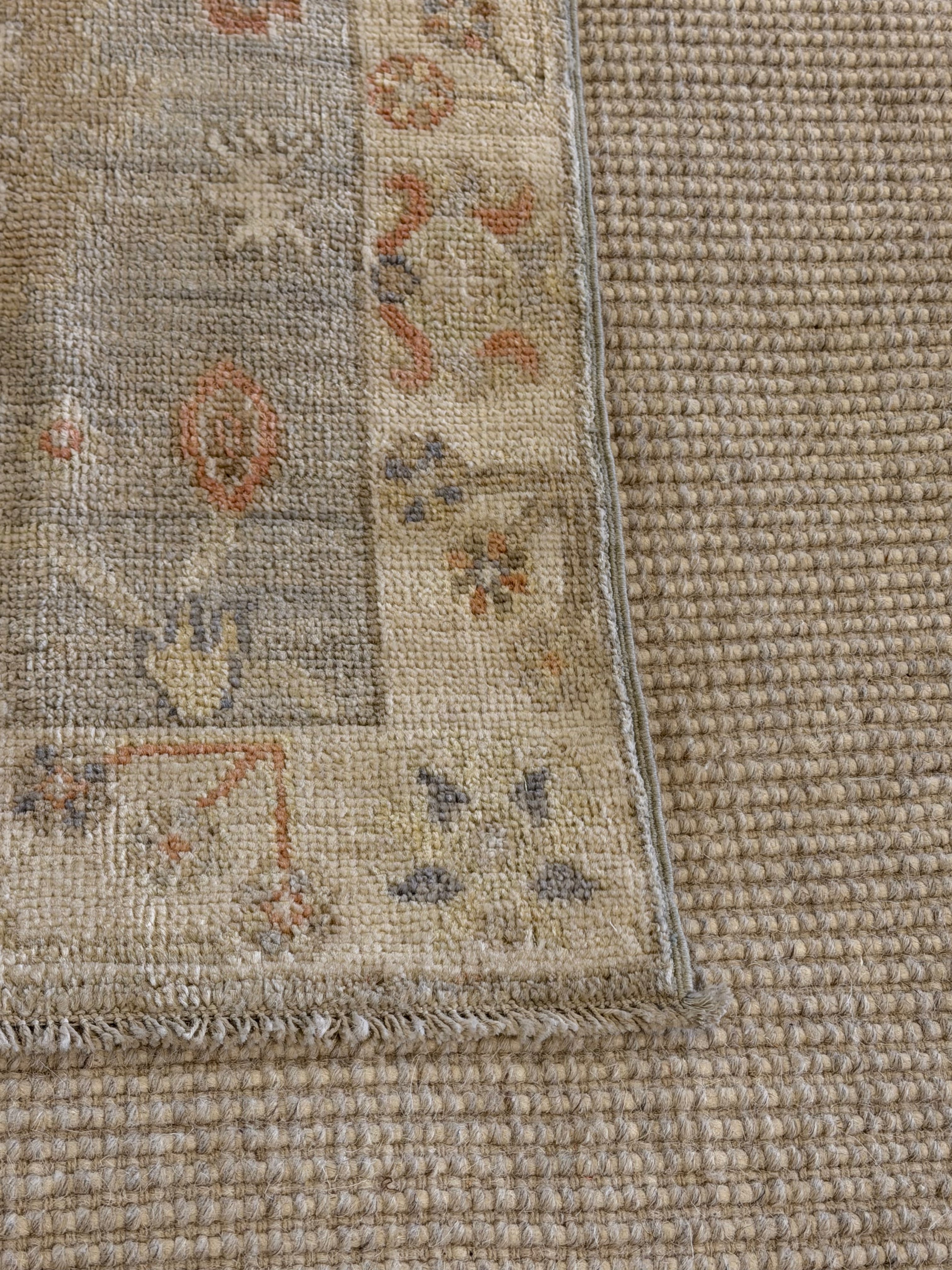 Amber Morrison 1.11x3.1 Blue Afghani Whitewashed Oushak