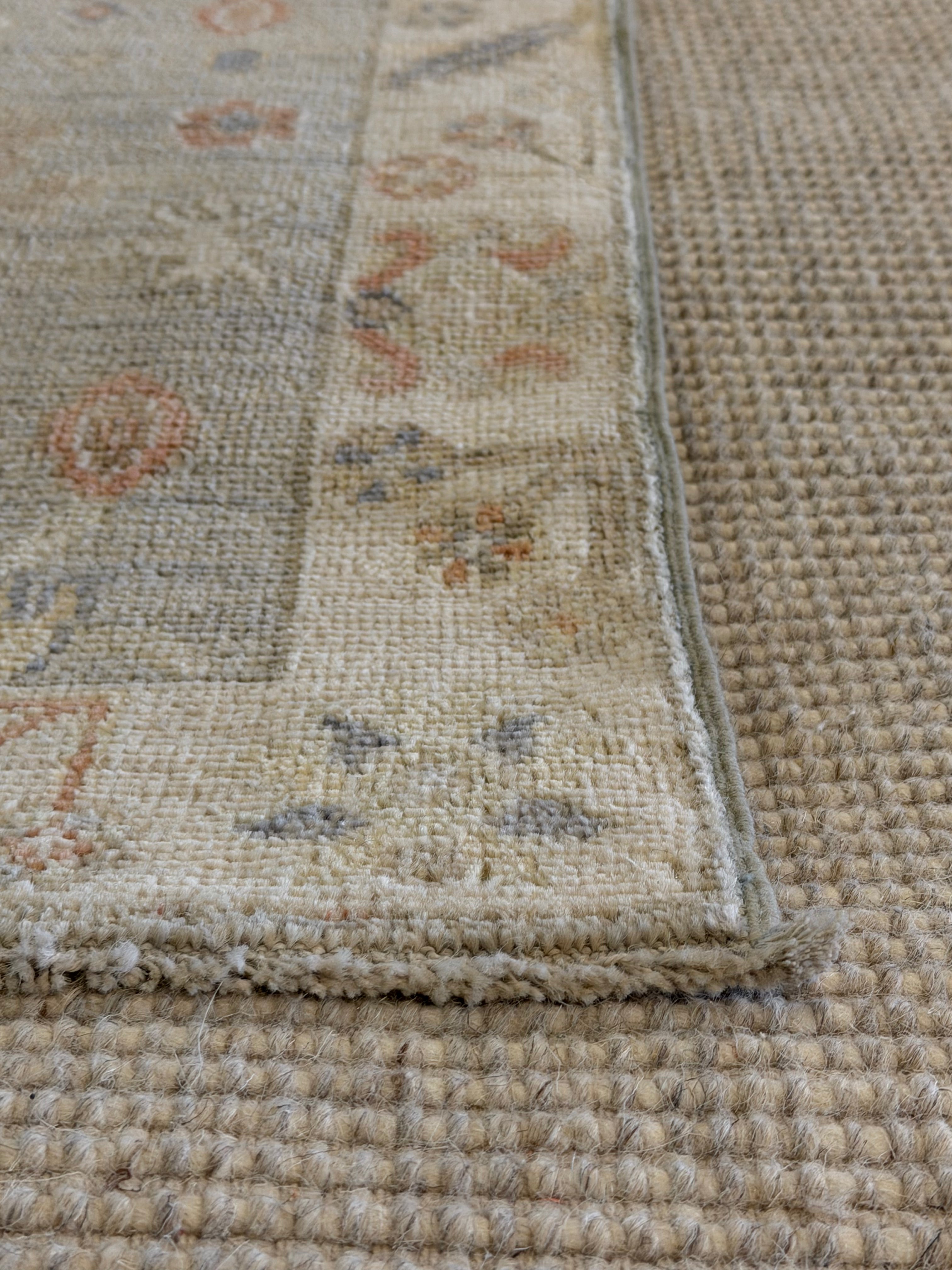 Amber Morrison 1.11x3.1 Blue Afghani Whitewashed Oushak