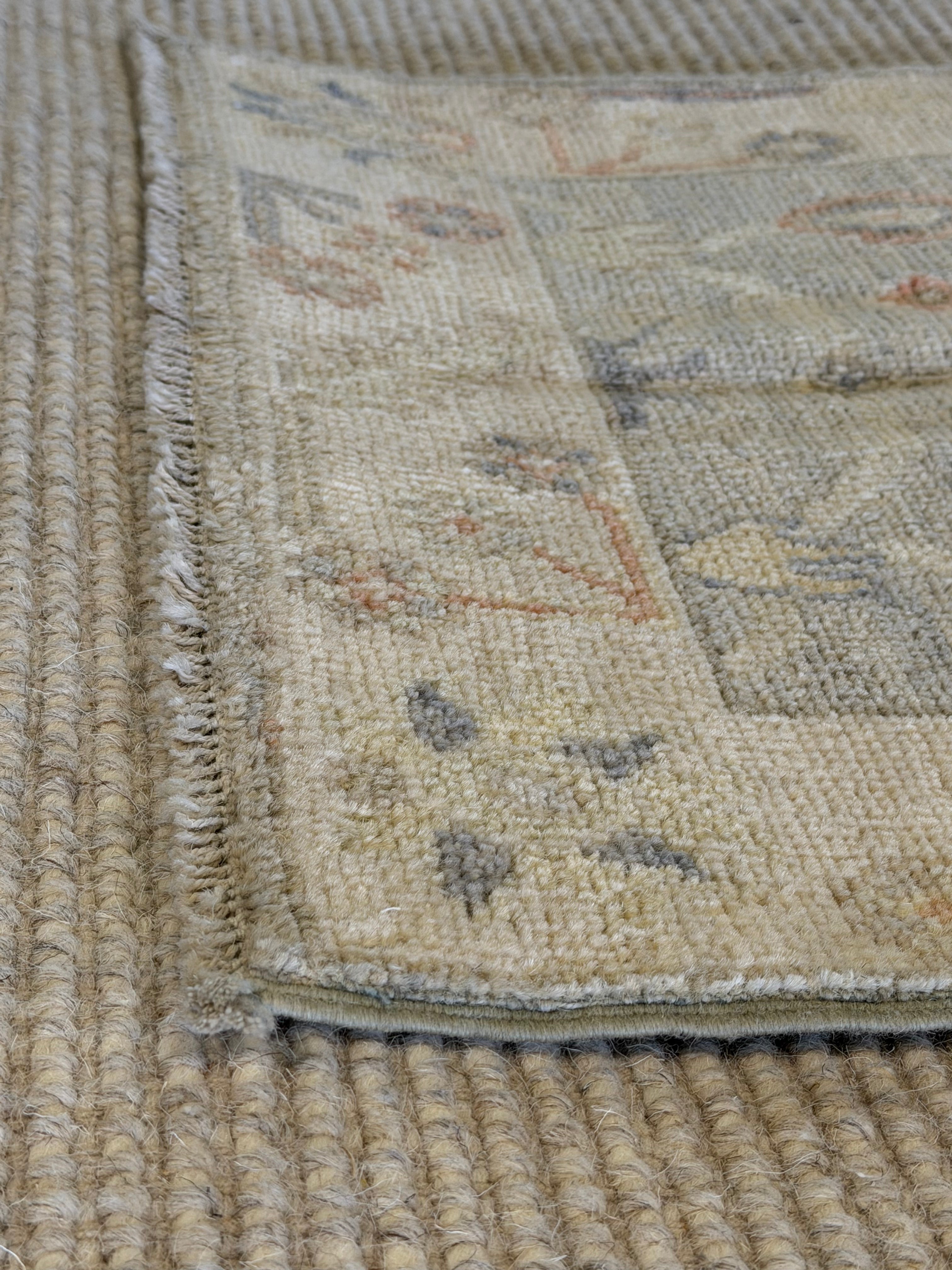 Amber Morrison 1.11x3.1 Blue Afghani Whitewashed Oushak