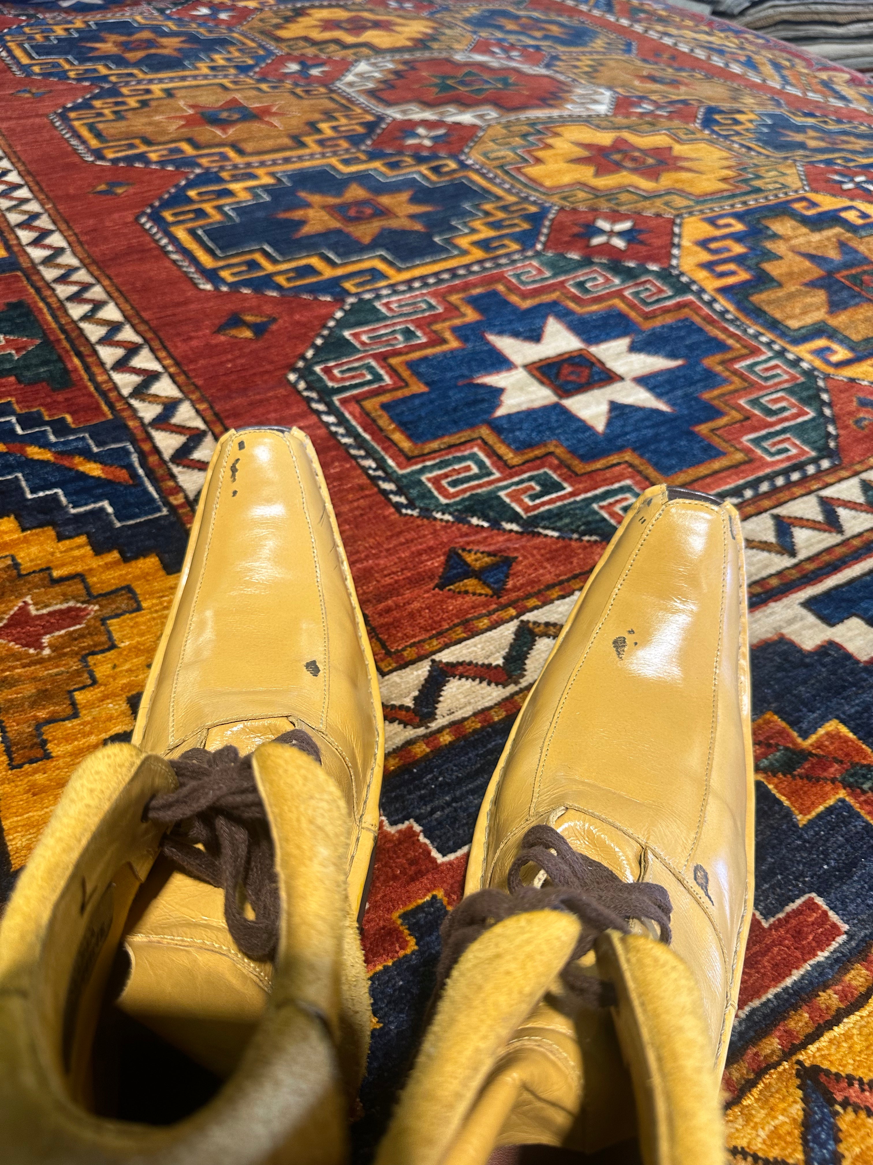 Claudia Weill 7.2x9.3 Orange Hand-Knotted Humna Rug