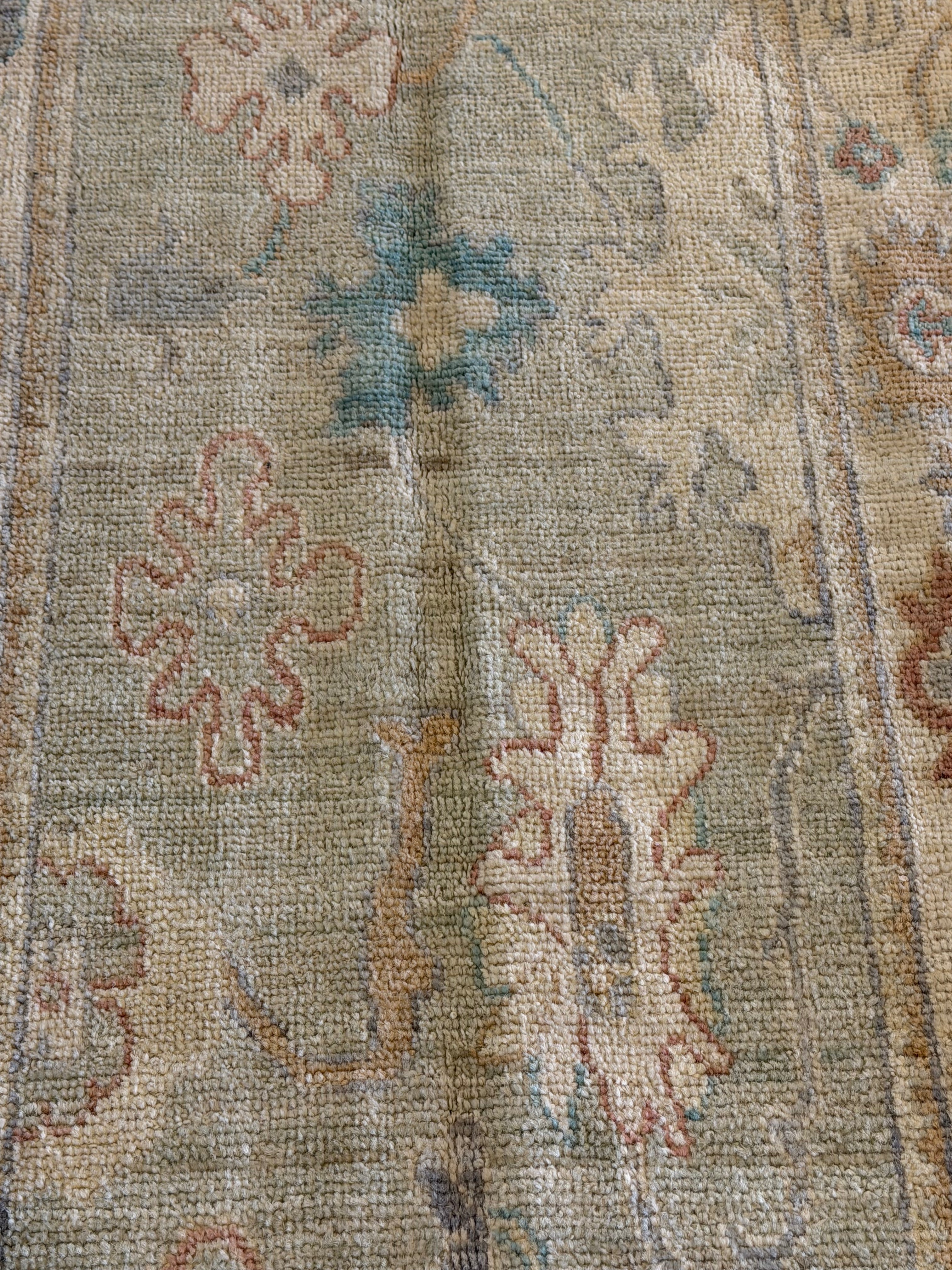 Jennifer Underwood 2.6x4.2 Green Afghani Whitewashed Oushak