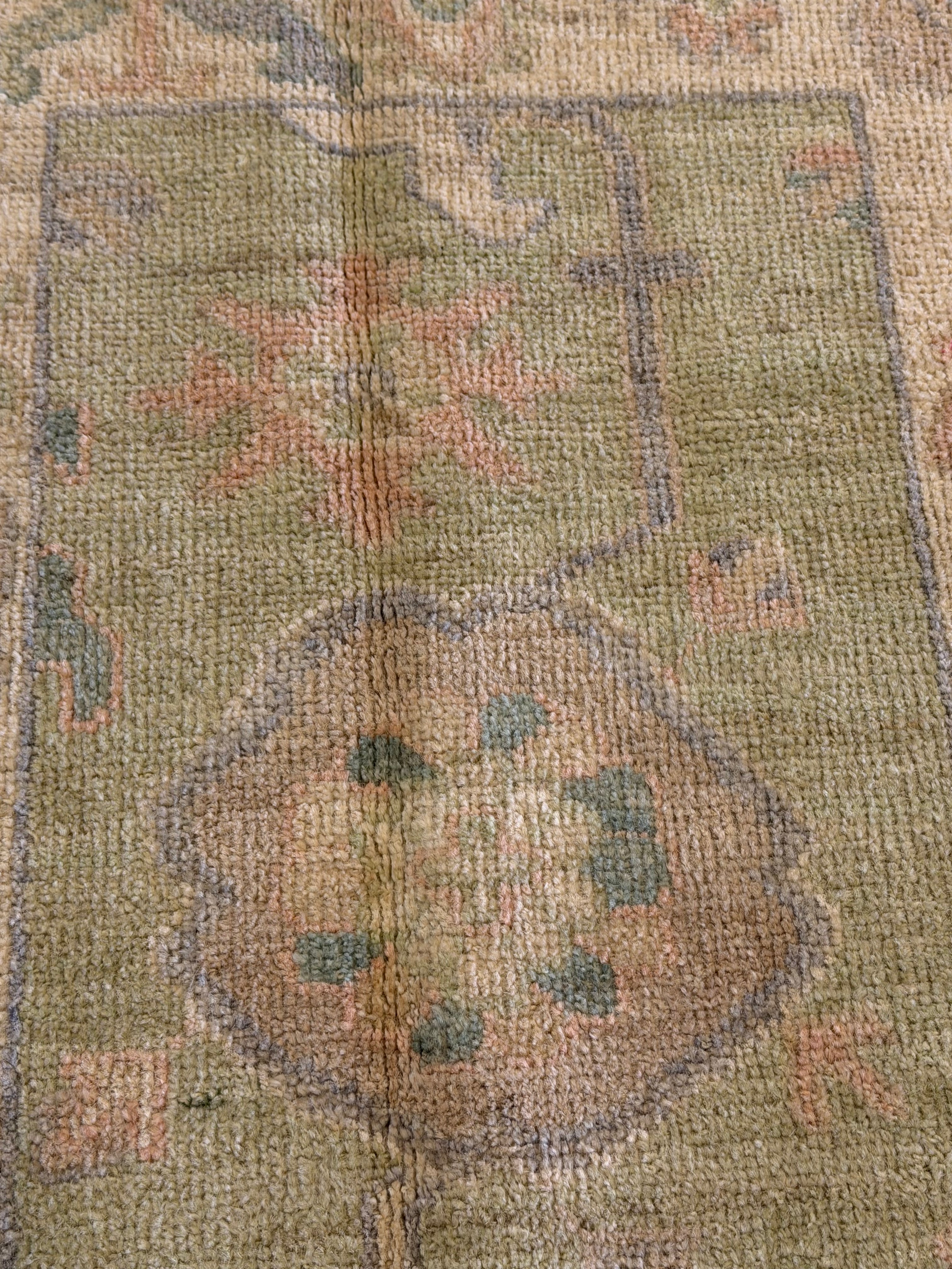 Emma Betsinger 2.1x2.10 Green Afghani Whitewashed Oushak