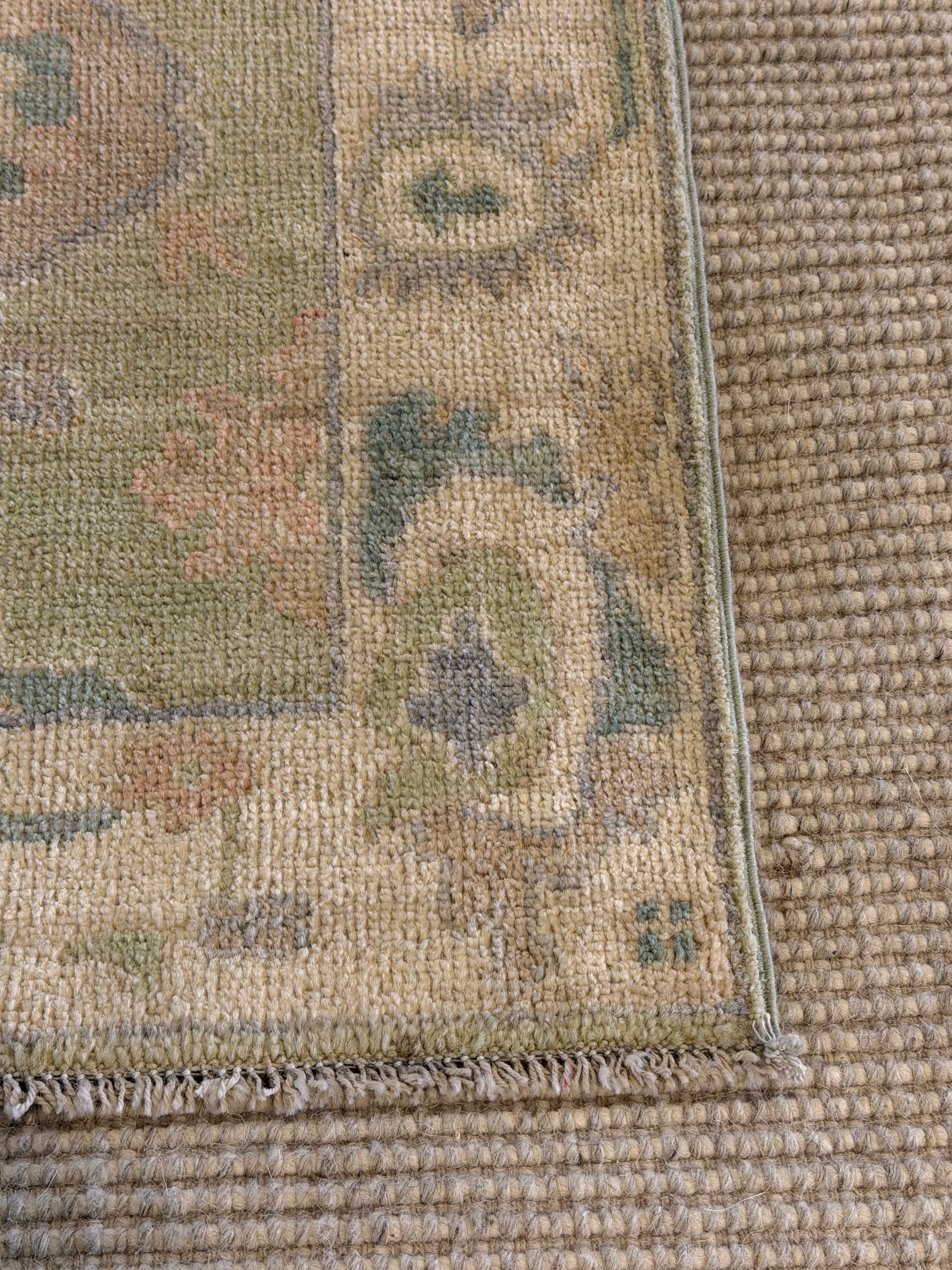 Emma Betsinger 2.1x2.10 Green Afghani Whitewashed Oushak