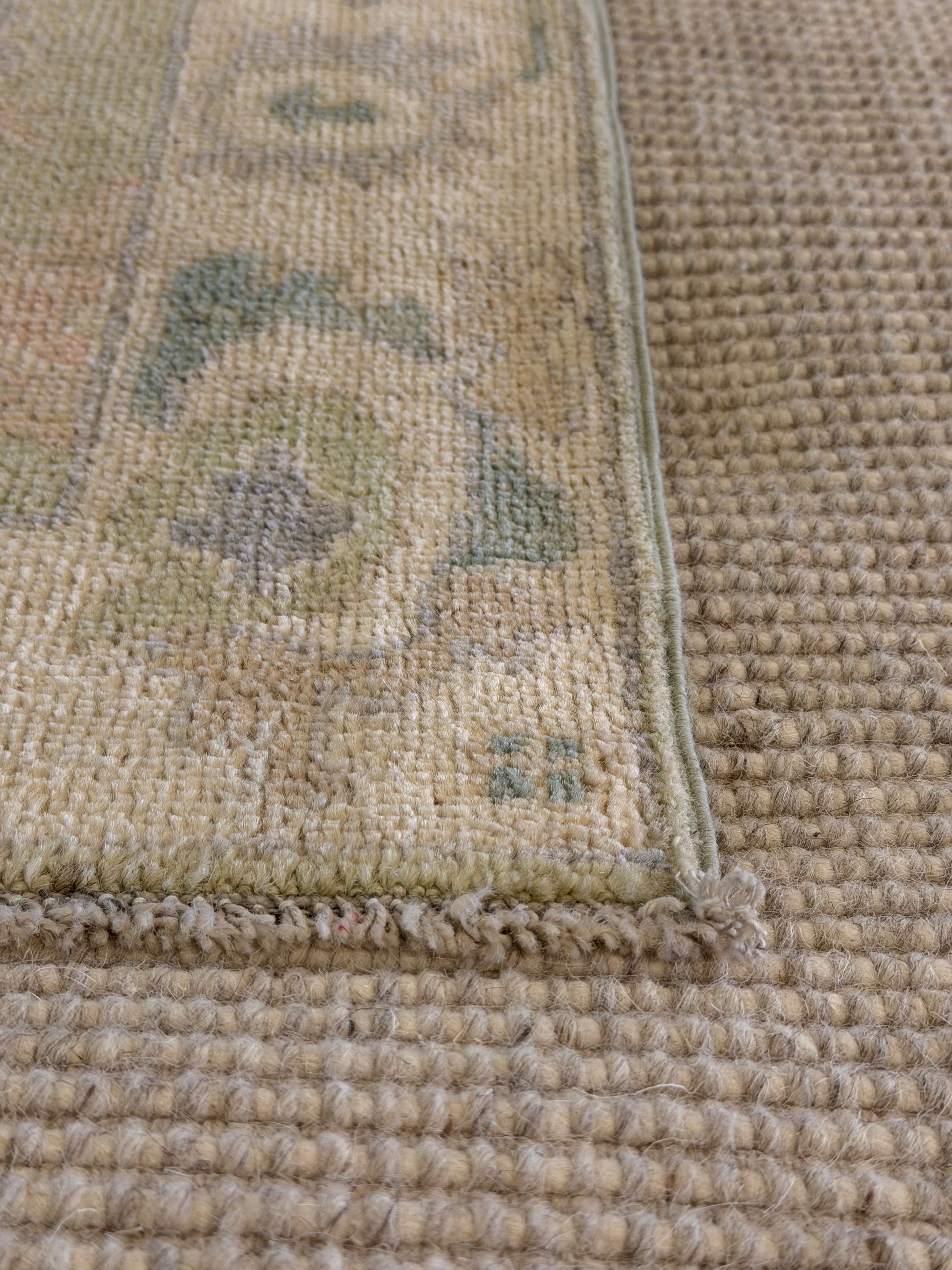 Emma Betsinger 2.1x2.10 Green Afghani Whitewashed Oushak