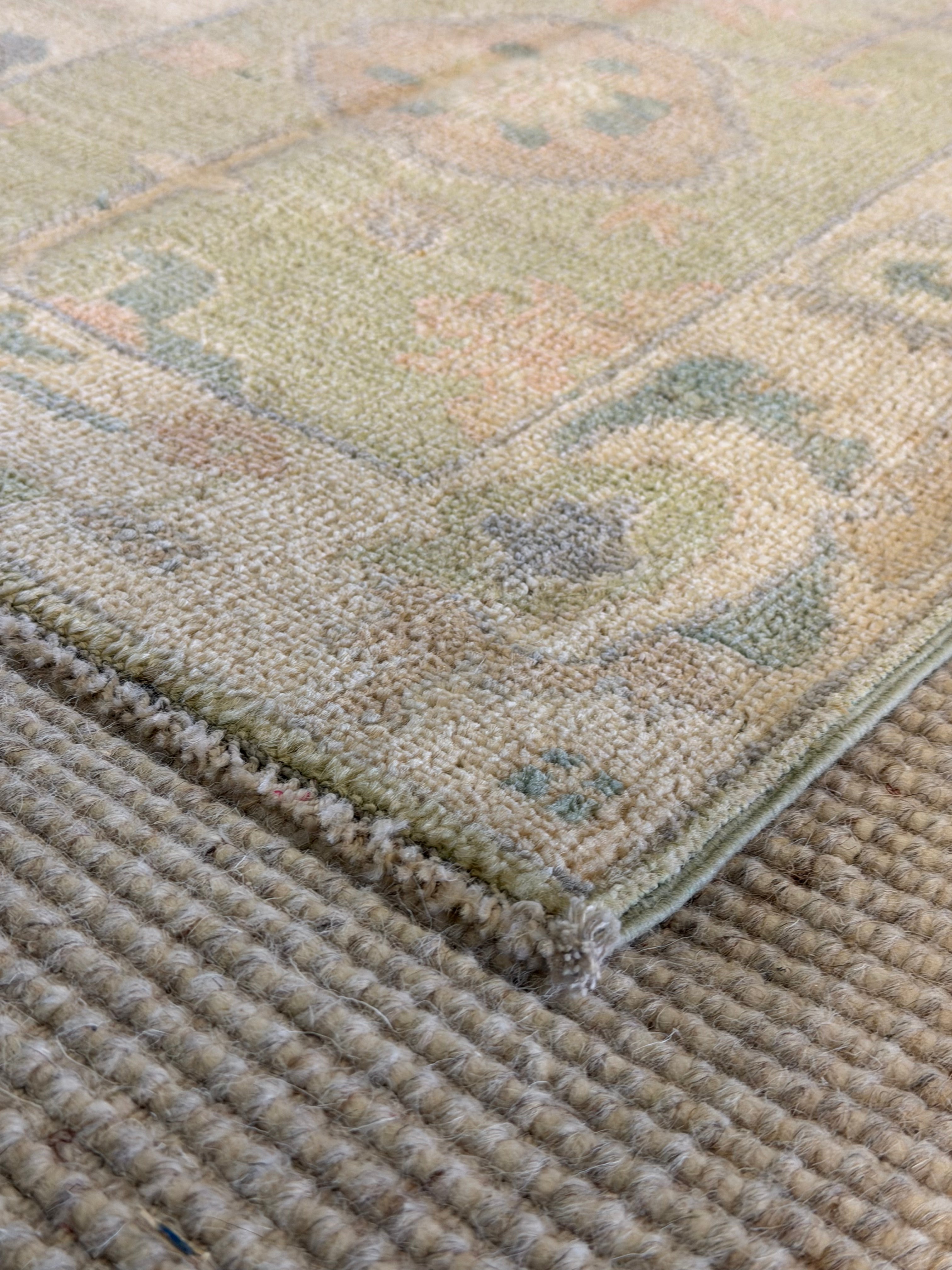 Emma Betsinger 2.1x2.10 Green Afghani Whitewashed Oushak