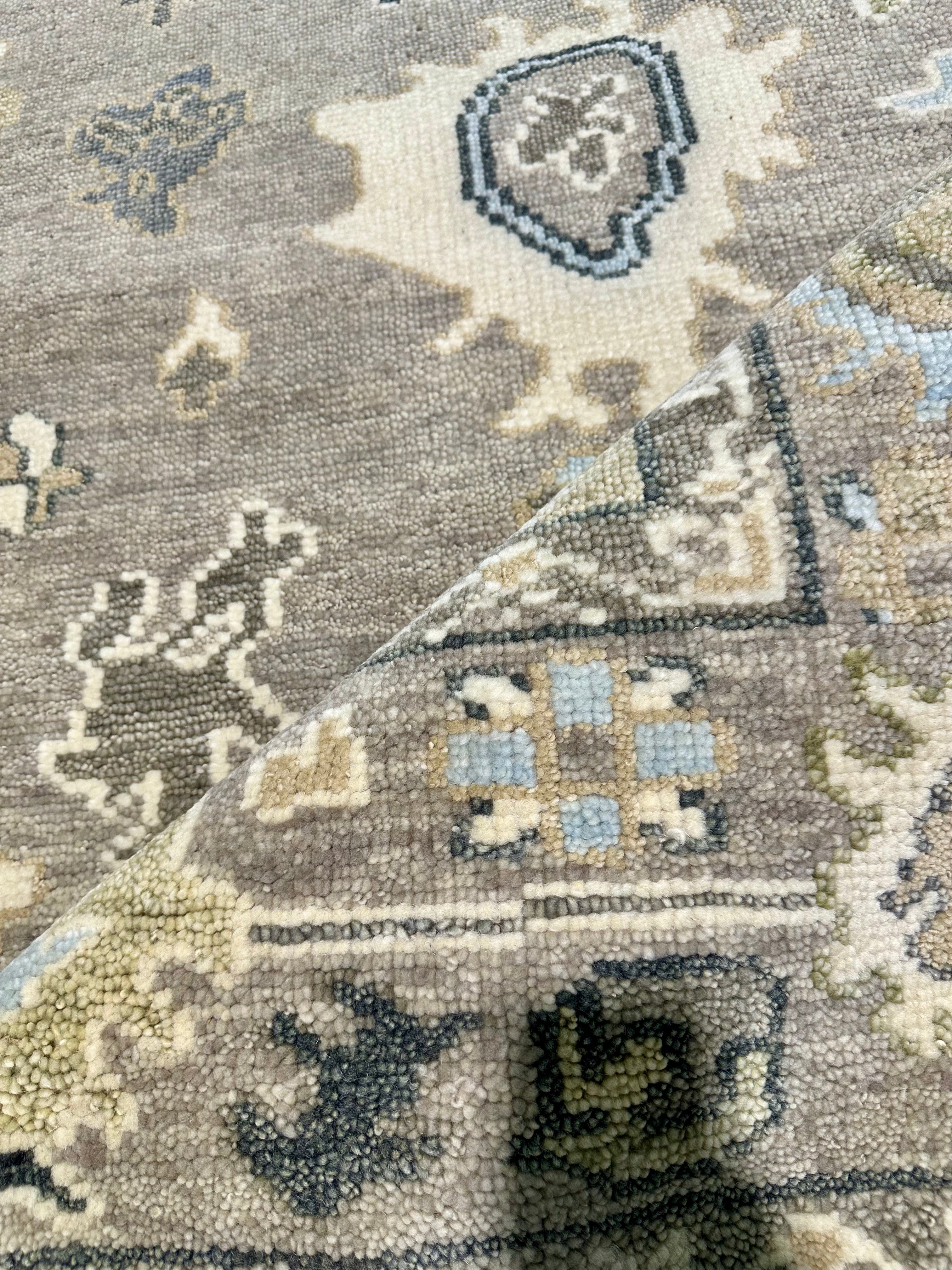 Sheila Bridges 8x10.3 Grey Hand-Knotted Oushak Rug